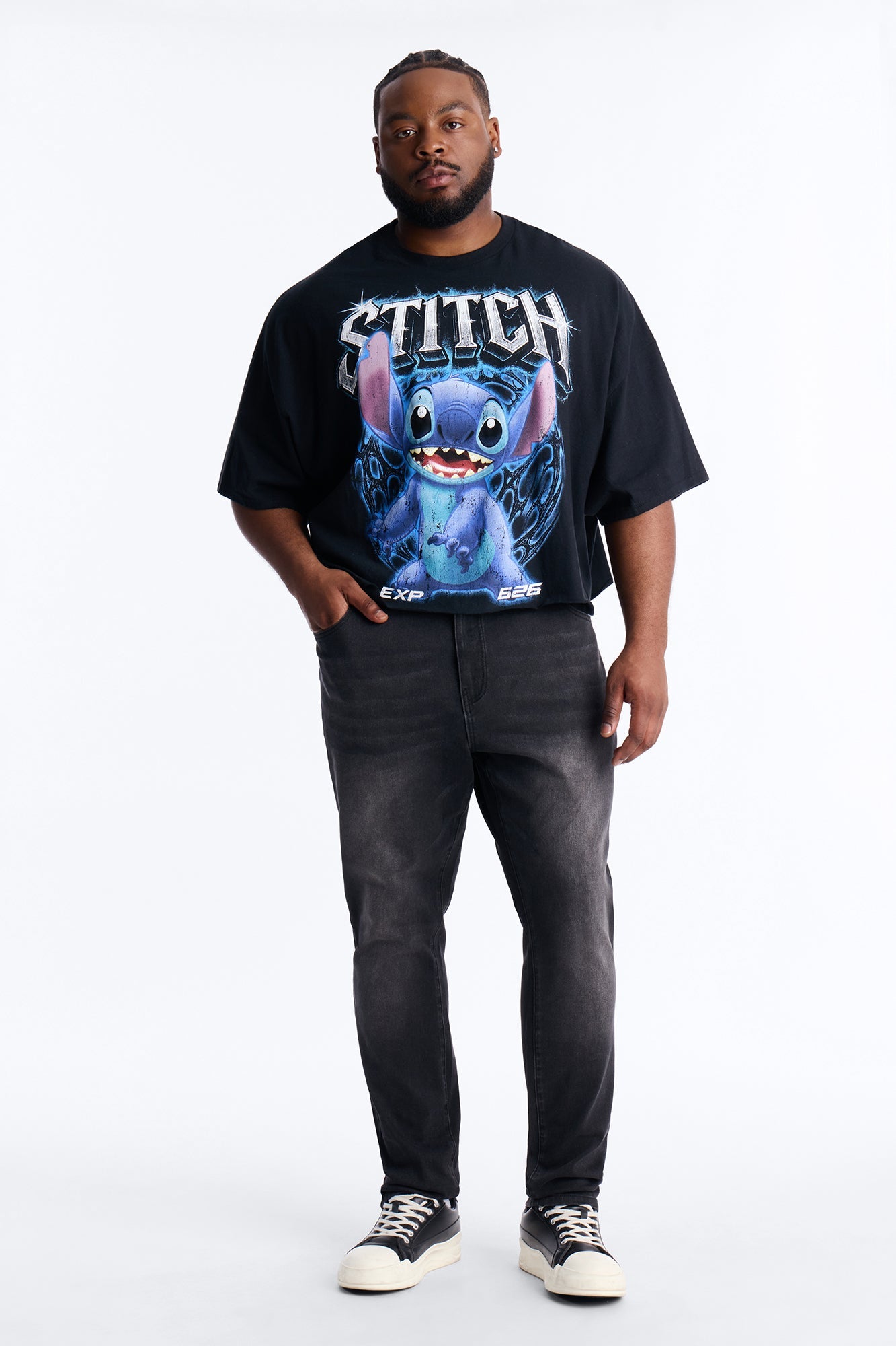 Disney Stitch Short Sleeve Tee - Black