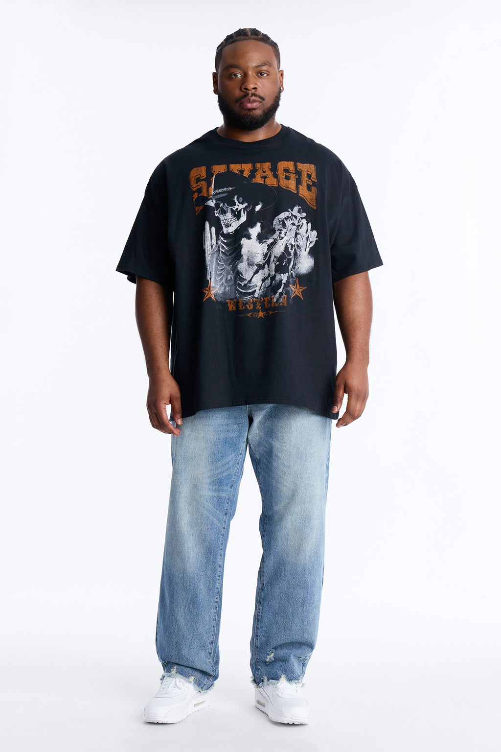 Savage Urban Outlaw Oversized Short Sleeve Tee - Black
