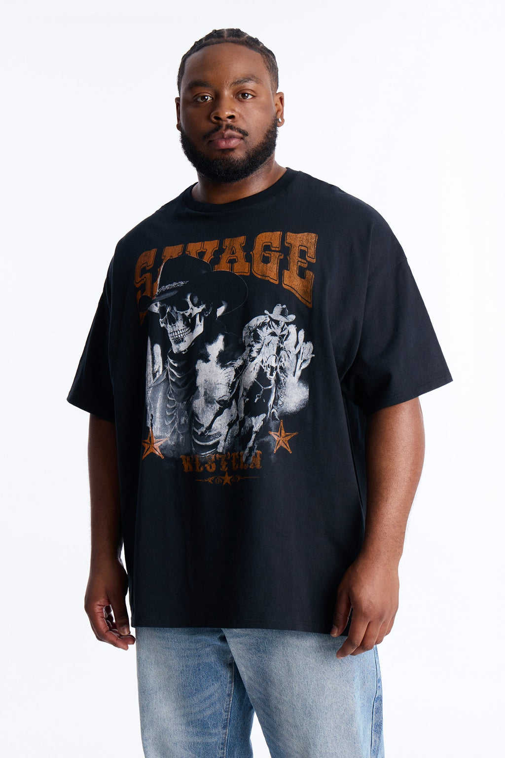 Savage Urban Outlaw Oversized Short Sleeve Tee - Black