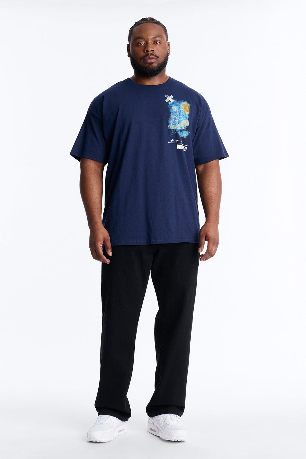 Van Gogh Stars Don't Sleep Short Sleeve Tee - Navy