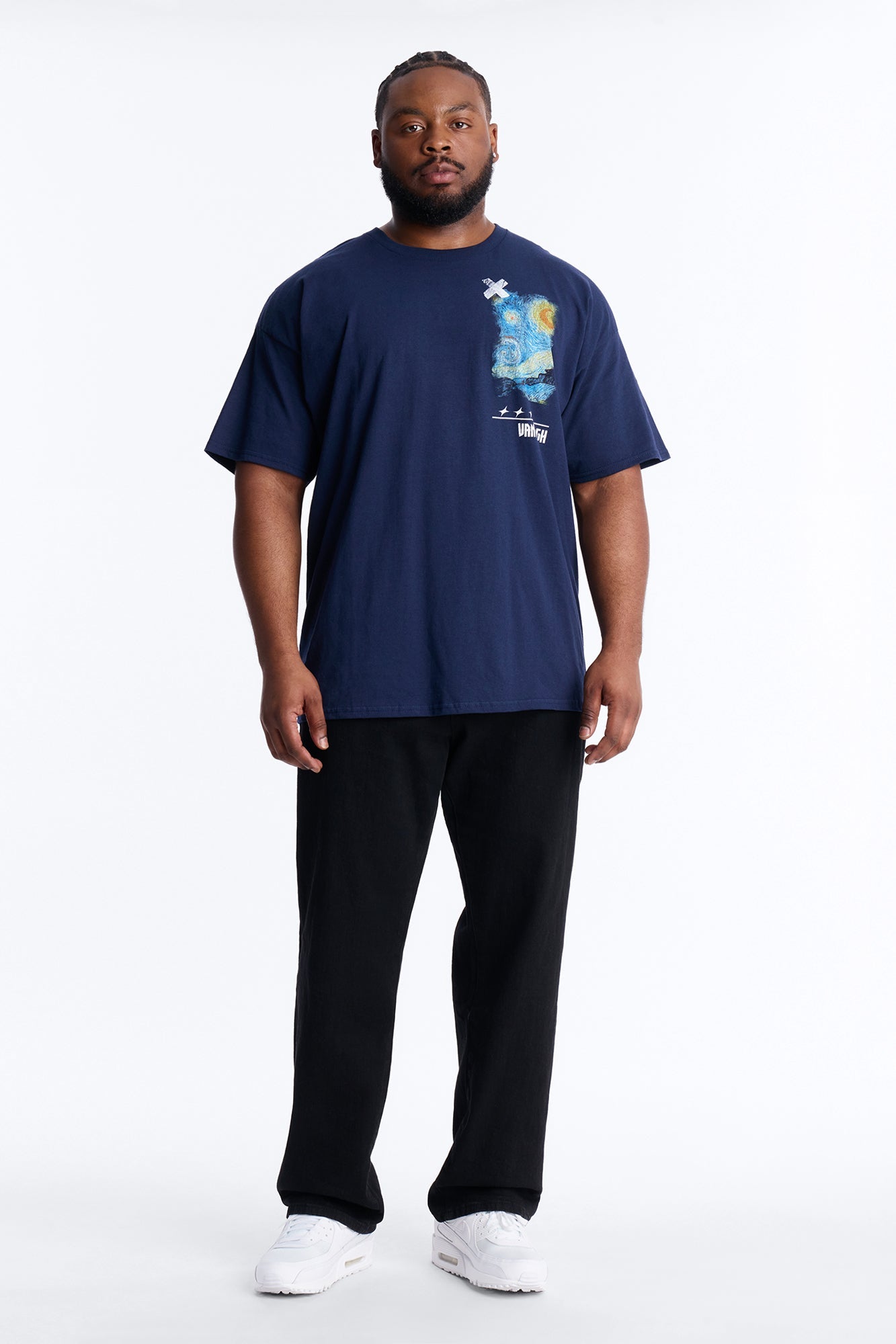 Van Gogh Stars Don't Sleep Short Sleeve Tee - Navy