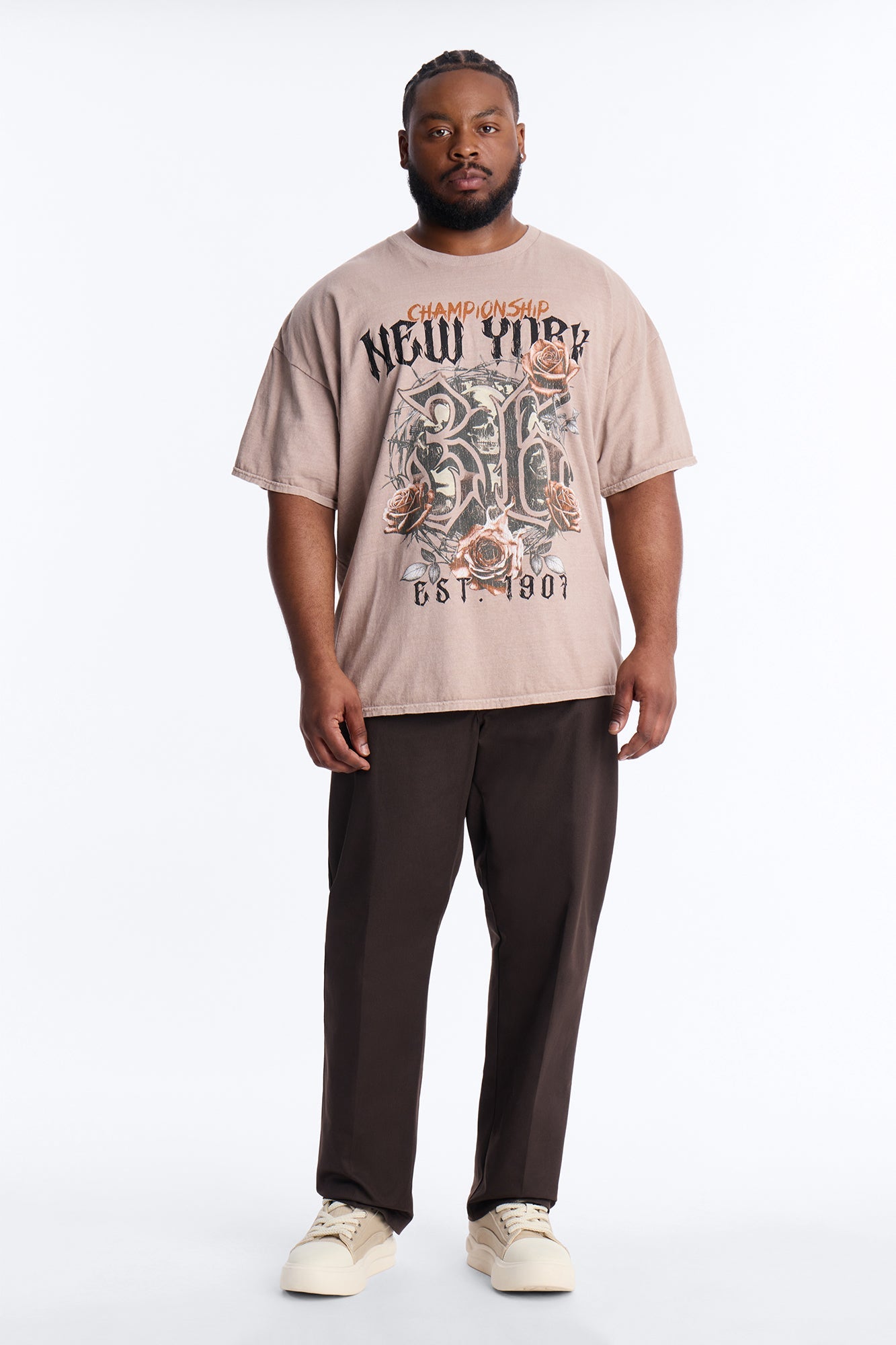 Championship NYC Oversized Short Sleeve Tee - Taupe