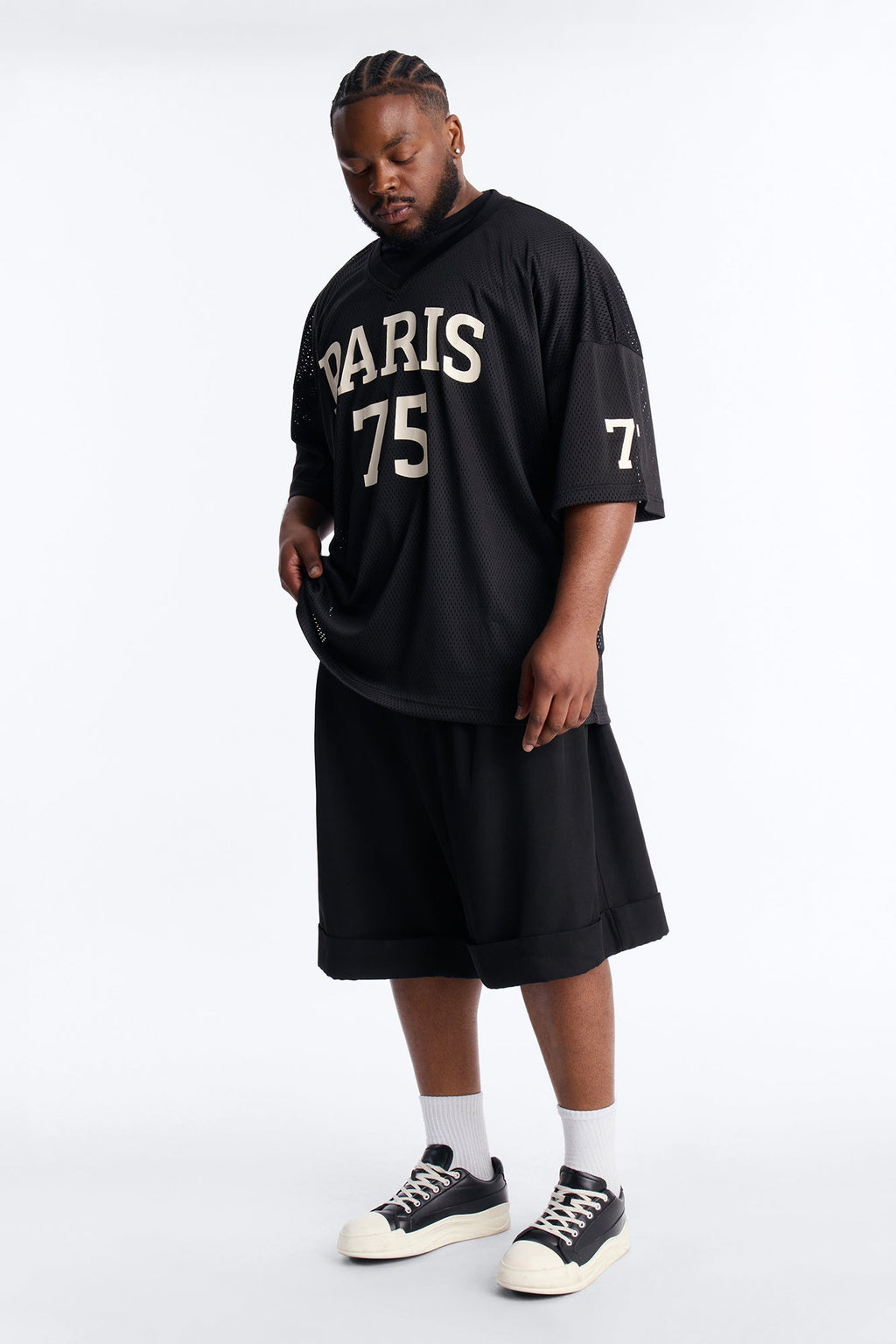Jersey Fit Paris 75 V-Neck Shirt - Black