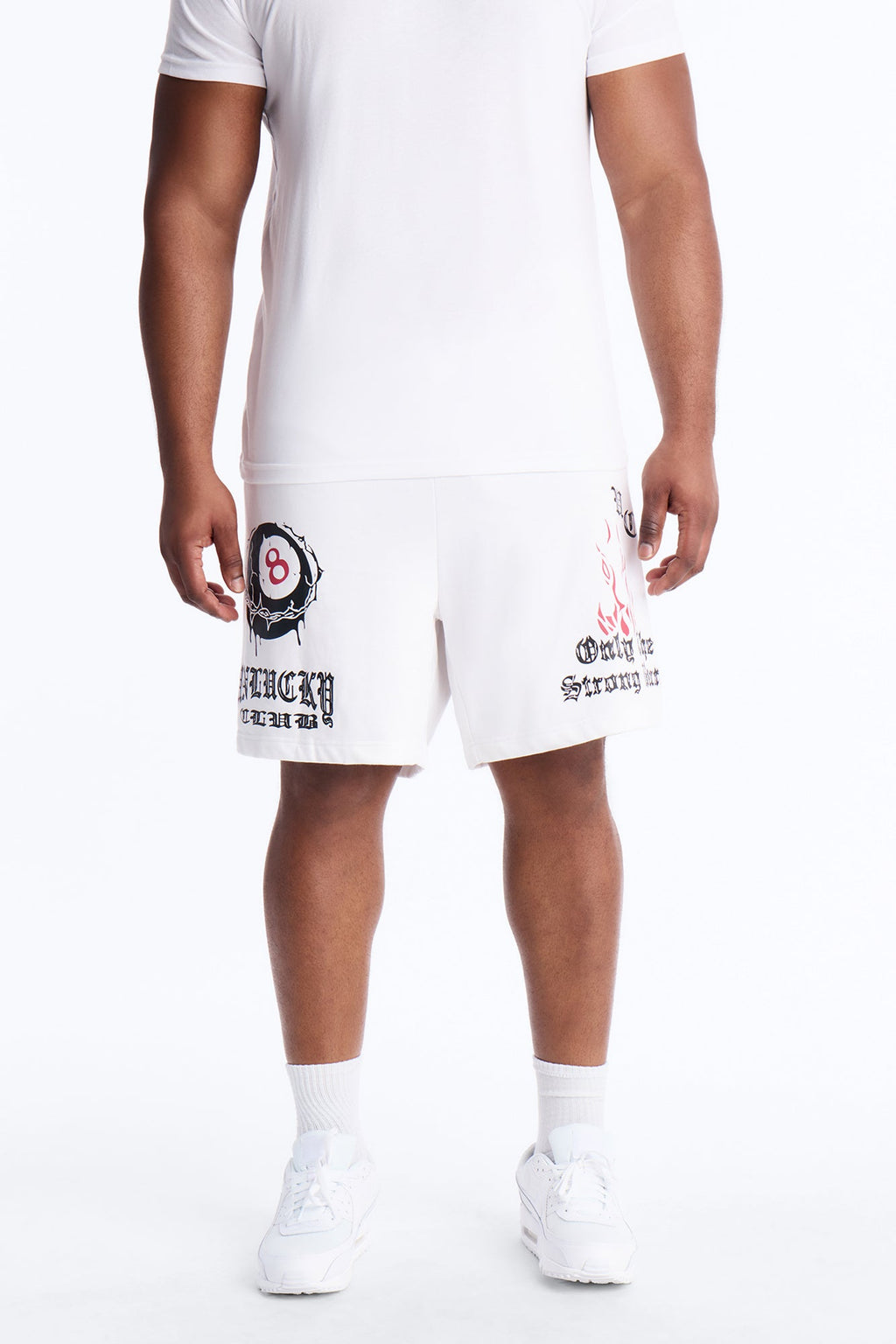Unlucky Club Sweatshorts - White