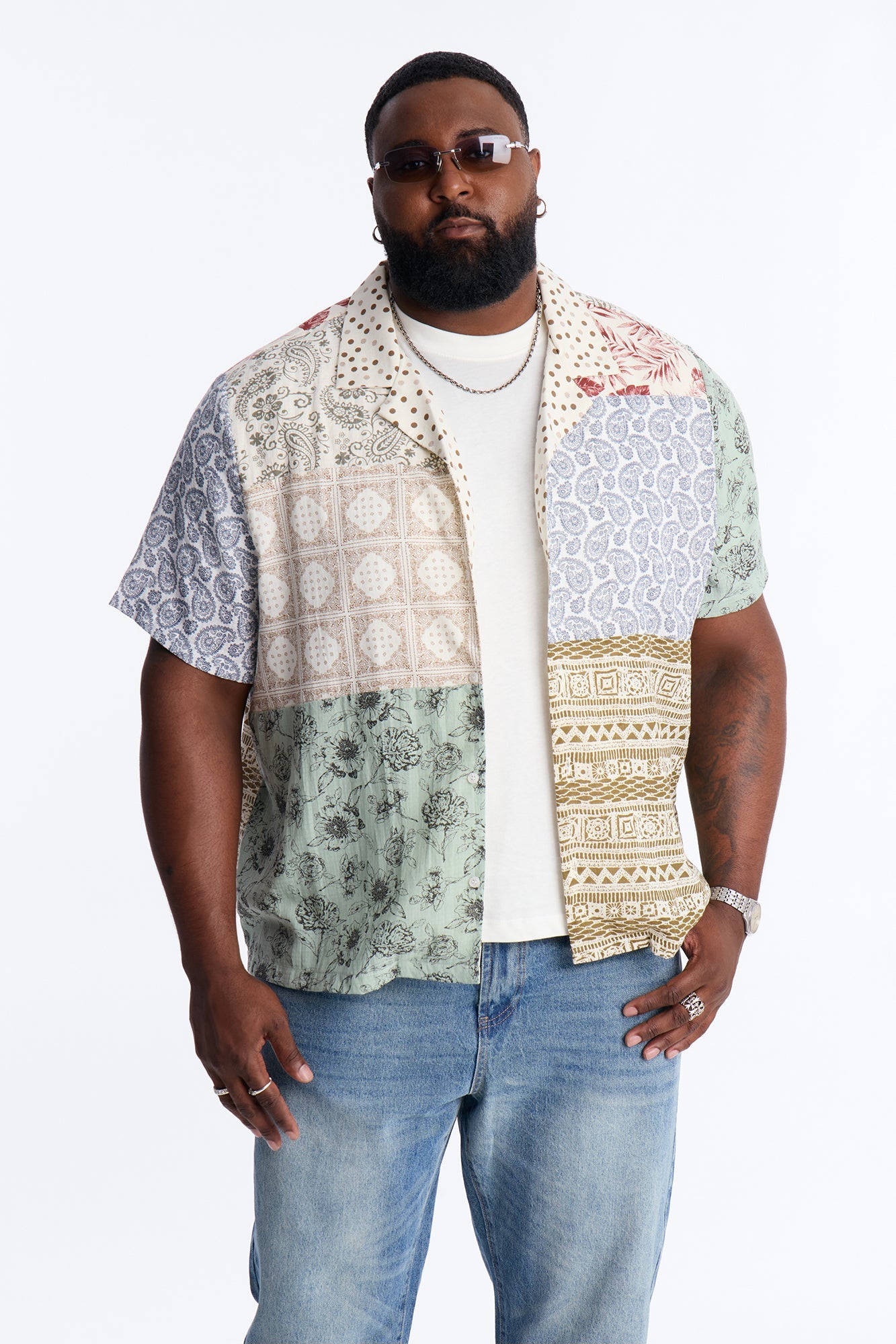 Horizon Cuban Collar Shirt - Multi Color