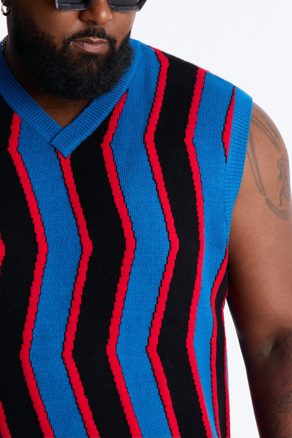 After Midnight Flame Sweater Vest - Blue
