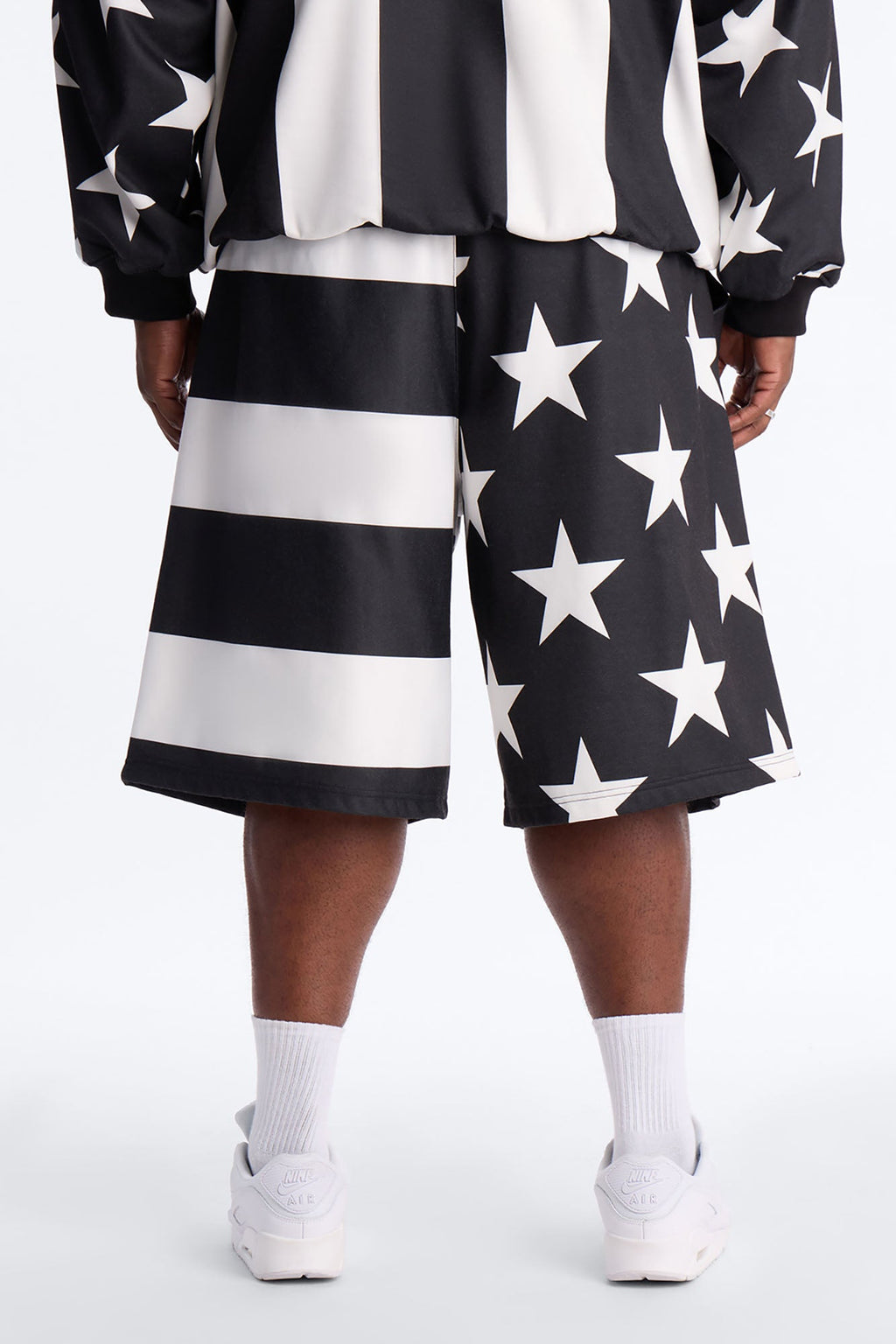 Stars And Stripes Baggy Short - Black/White