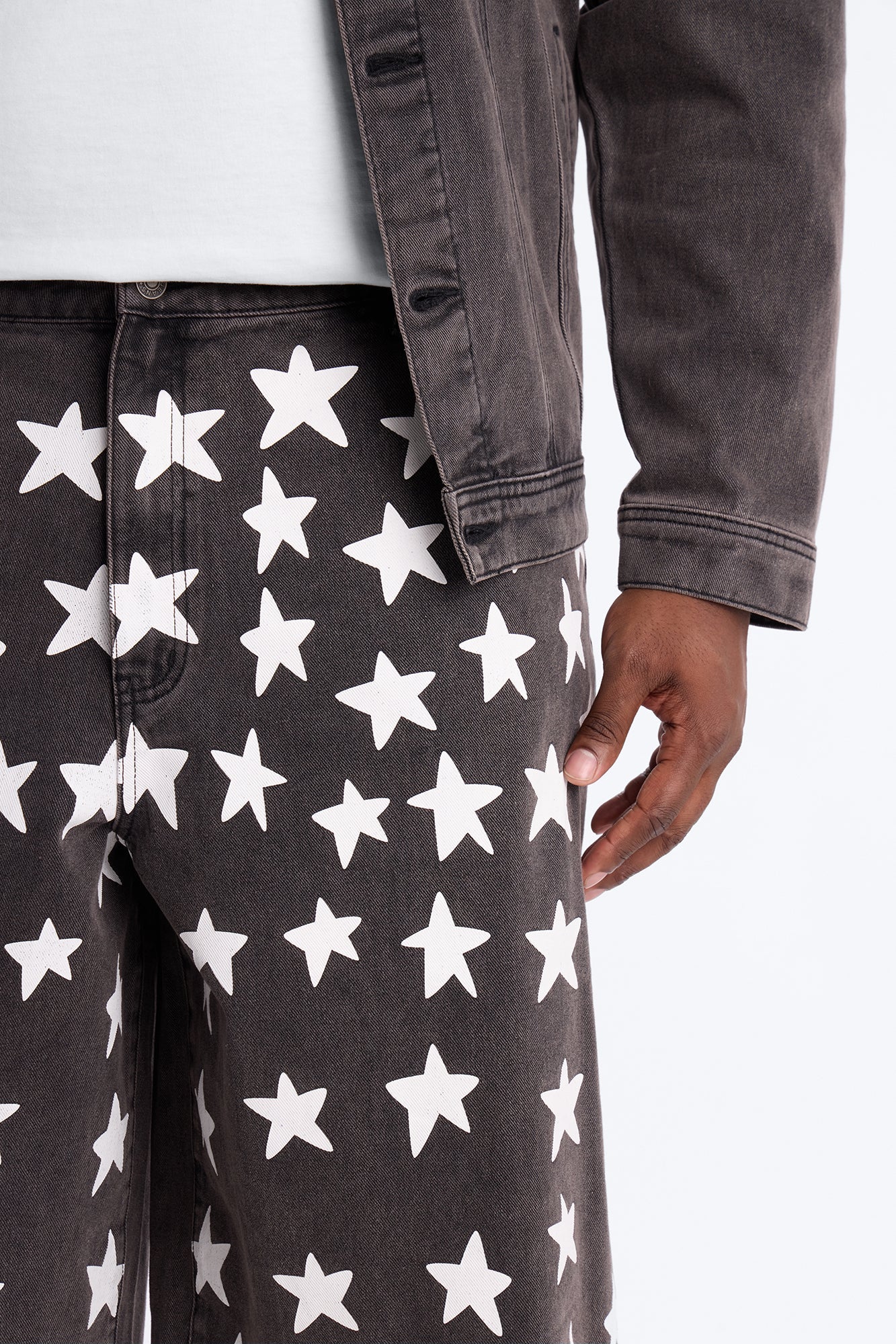 Baggy Star Spangled Denim Short - Black Wash