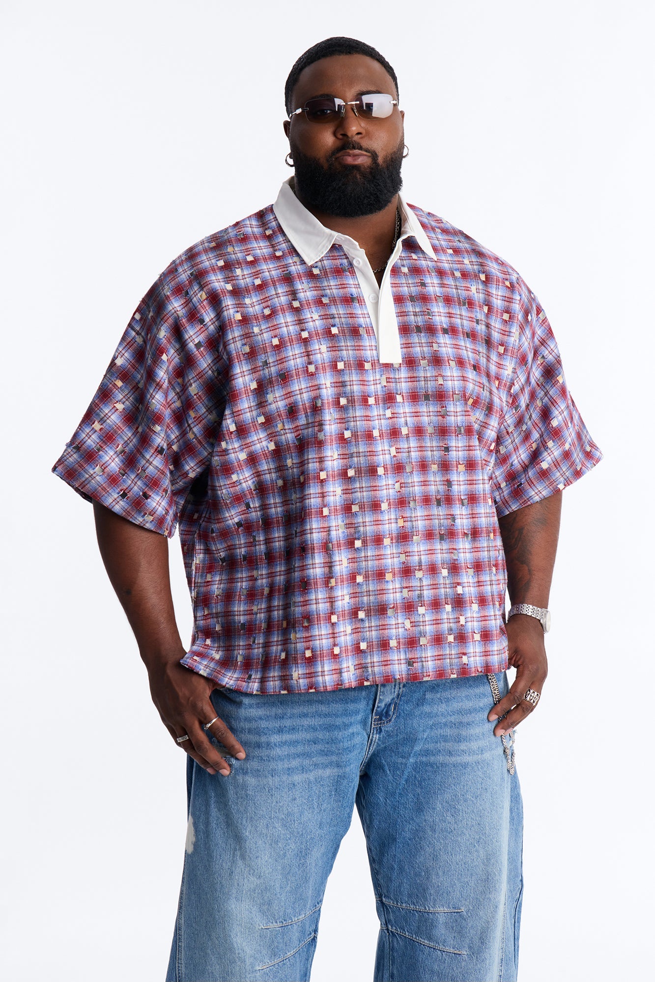 Oversized Desert Tempo Polo Shirt - Red