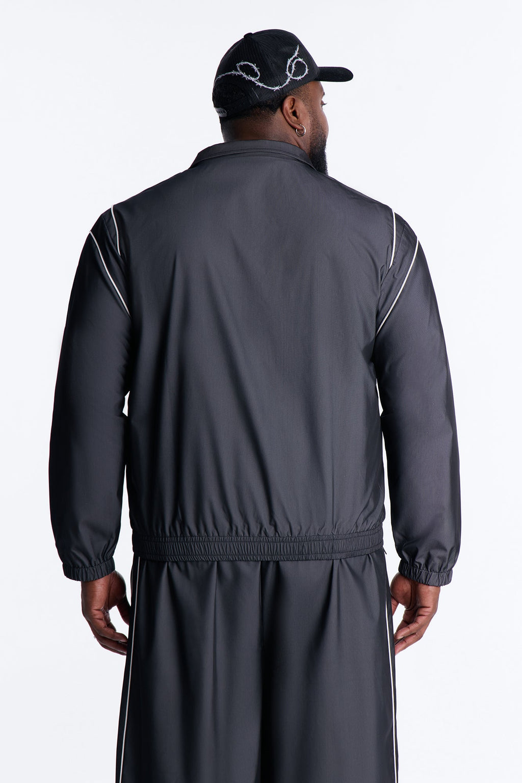 Relaxed Chroma Reflective Mesh Overlay Windbreaker Jacket - PlatinumIce