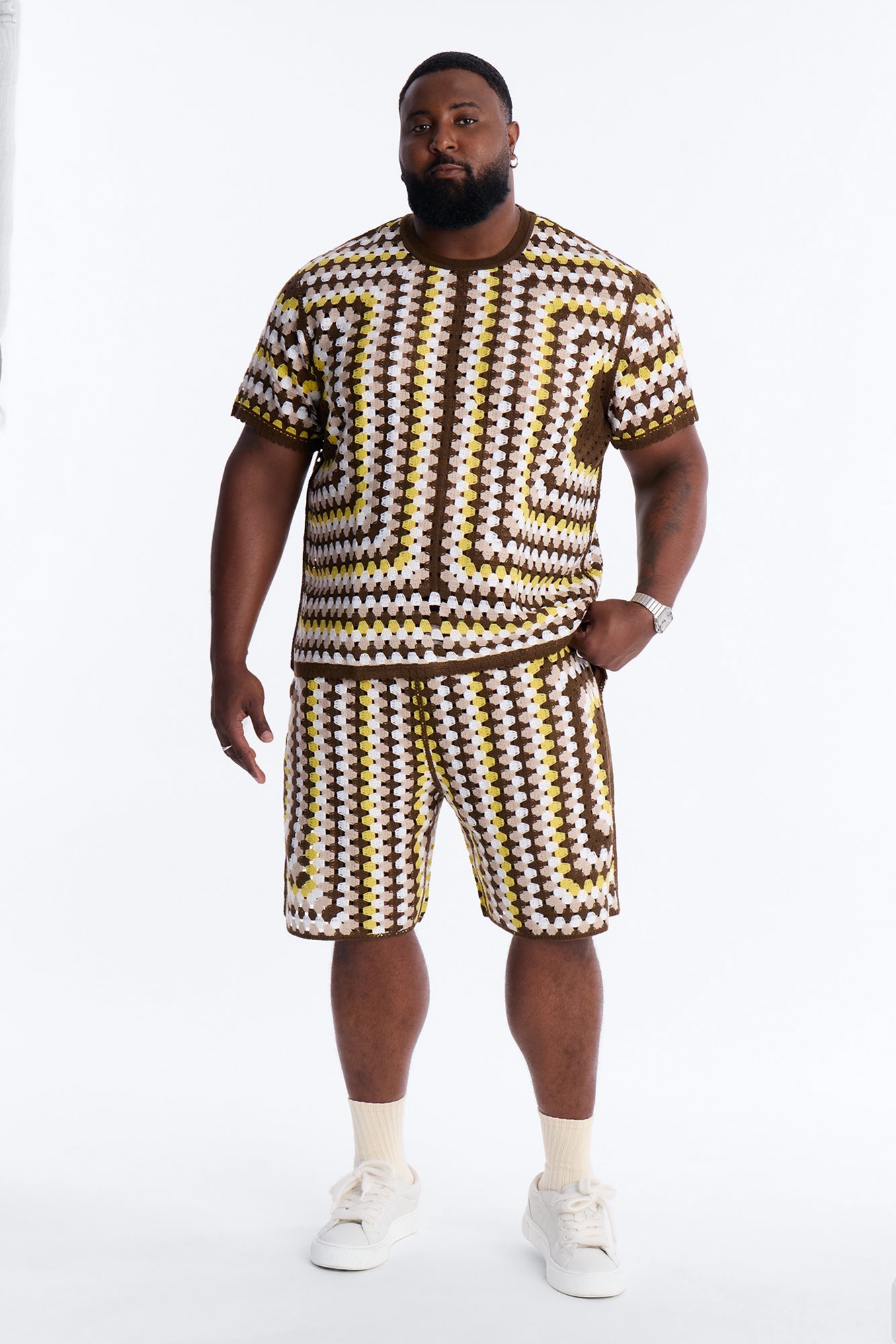 Relaxed Menorca Crochet Crew Neck - Multi Color