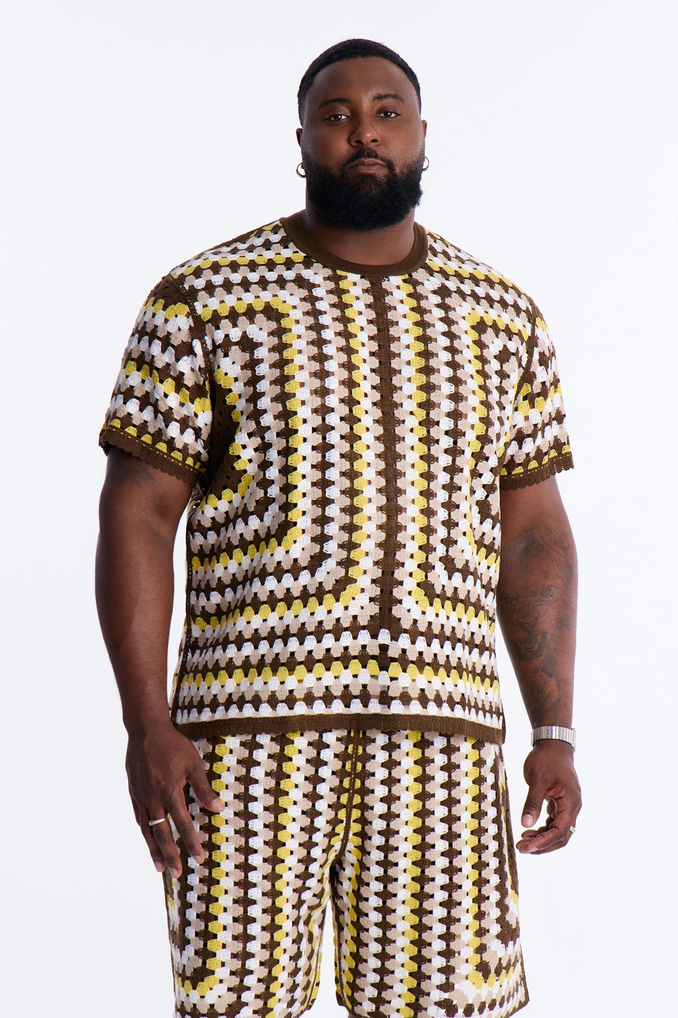 Relaxed Menorca Crochet Crew Neck - Multi Color