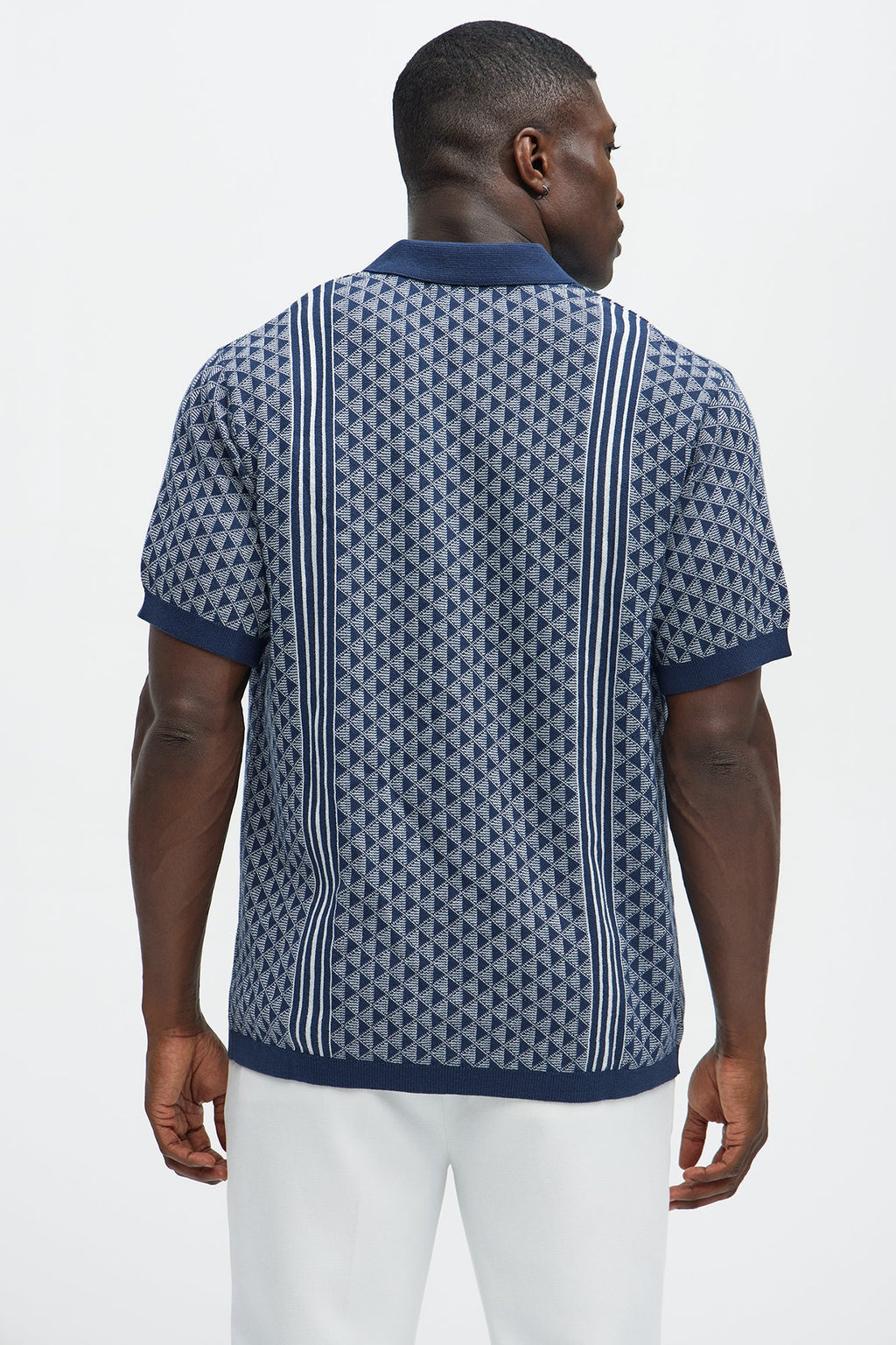 Avery Quarter Zip Knit Polo - Navy/combo