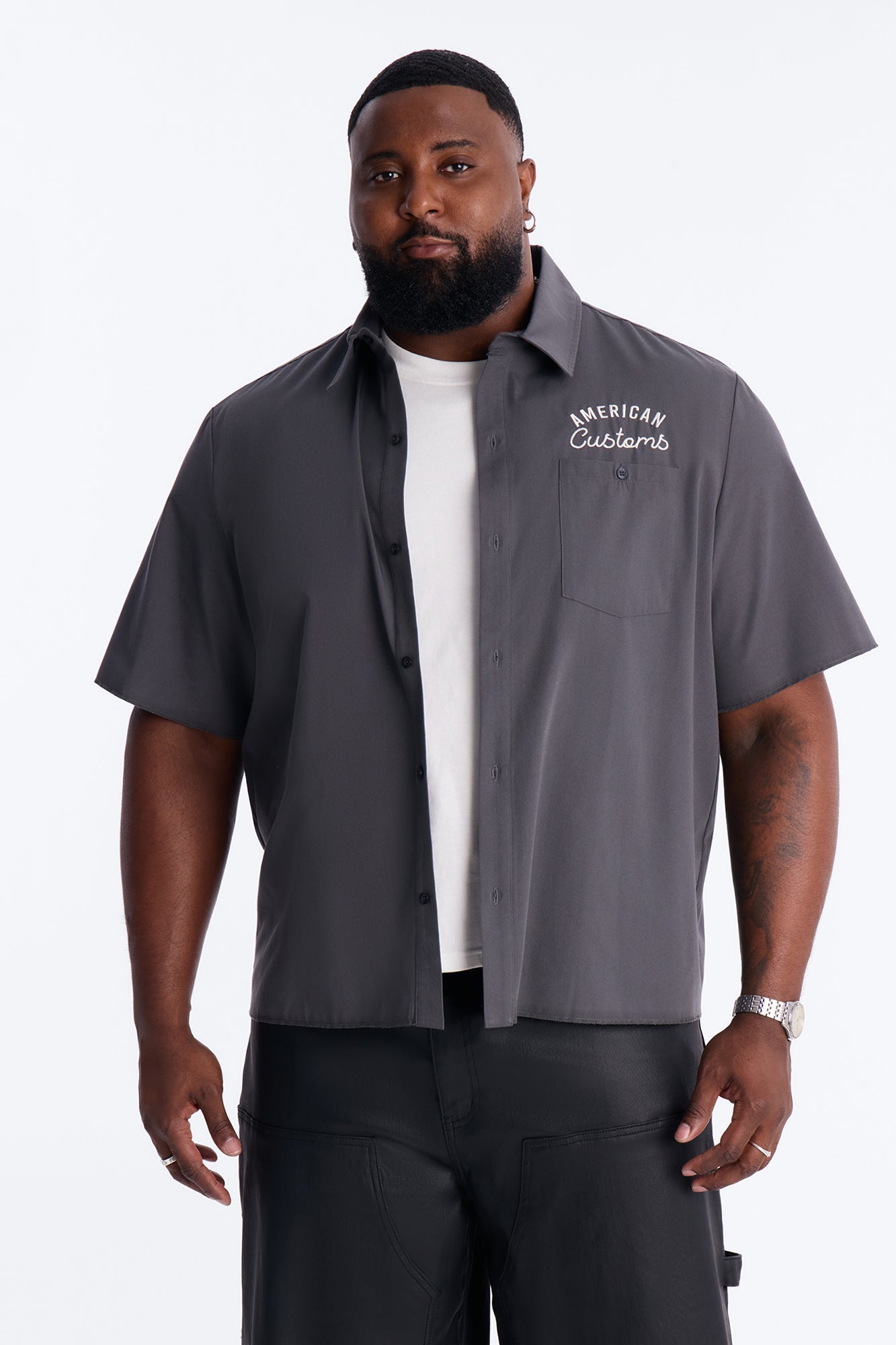 American Customs Mechanic Button Up Shirt - Black