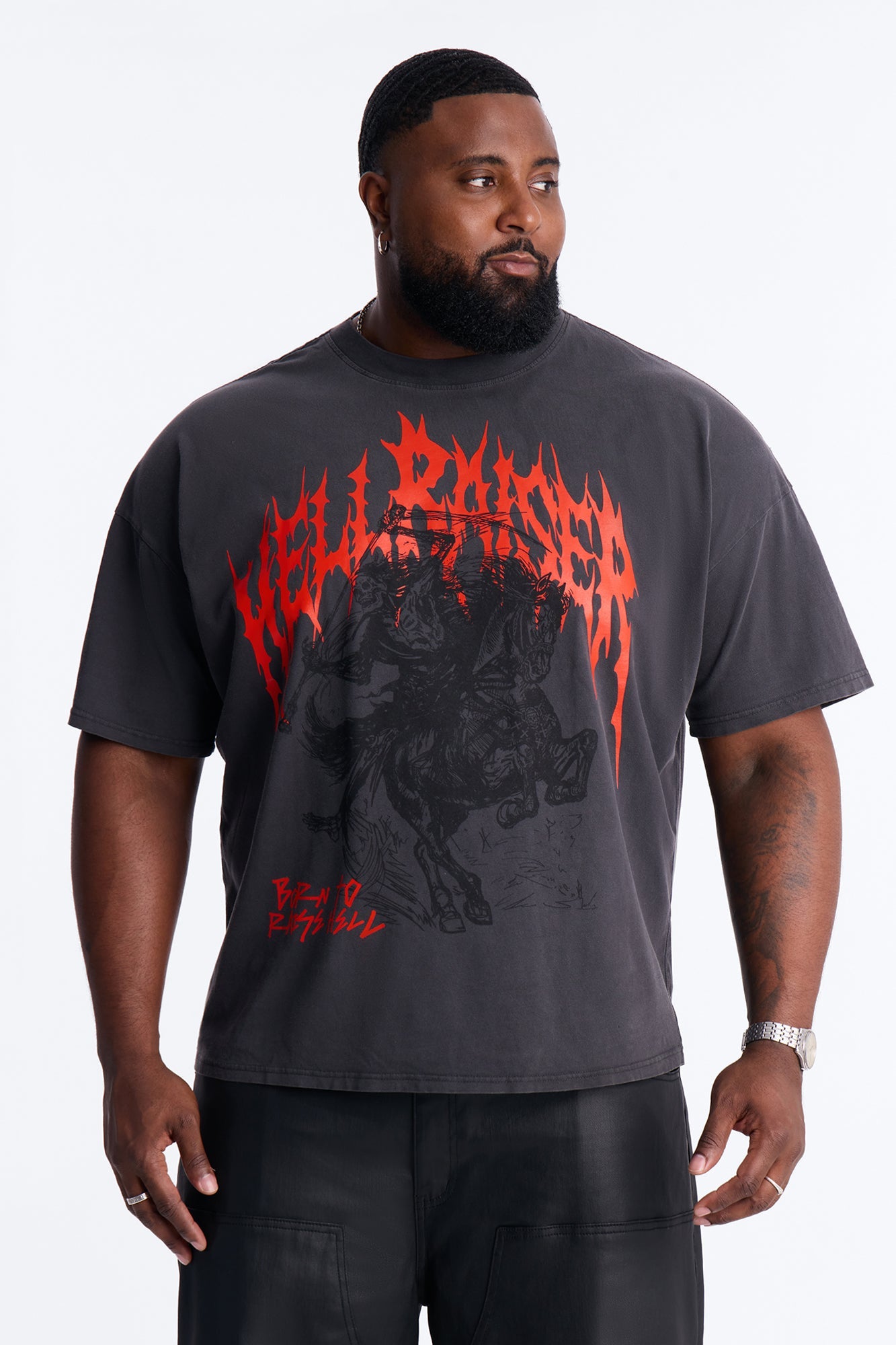 Hell Raiser Vintage Boxy Short Sleeve Tee - Black Wash
