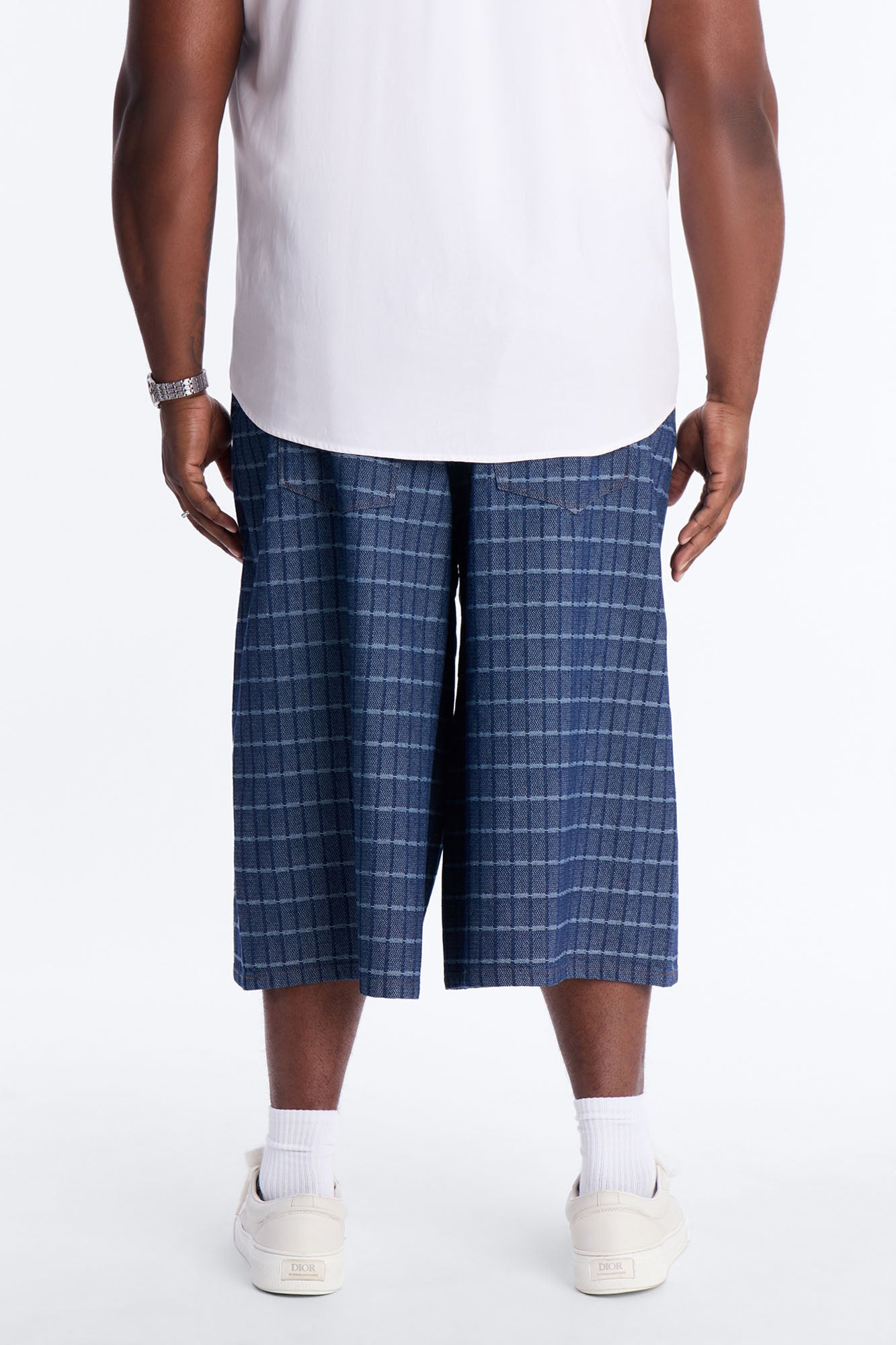 Super Baggy Gridlock Denim Short - Dark Wash