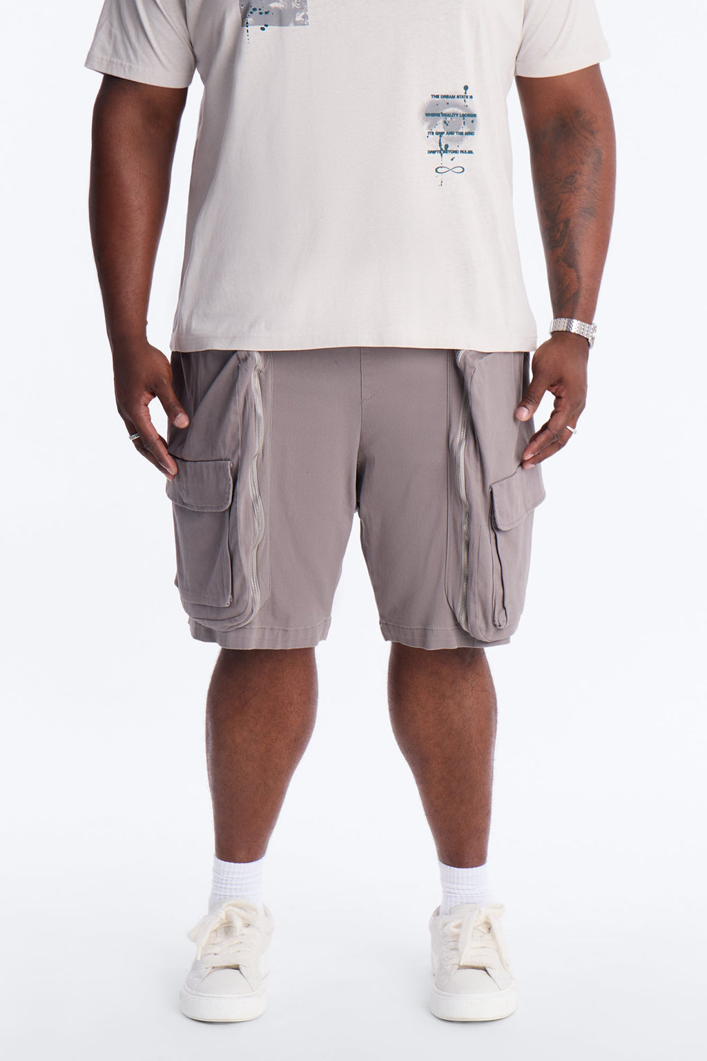 Oversized Maxed Out Utility Pocket Short - Grey