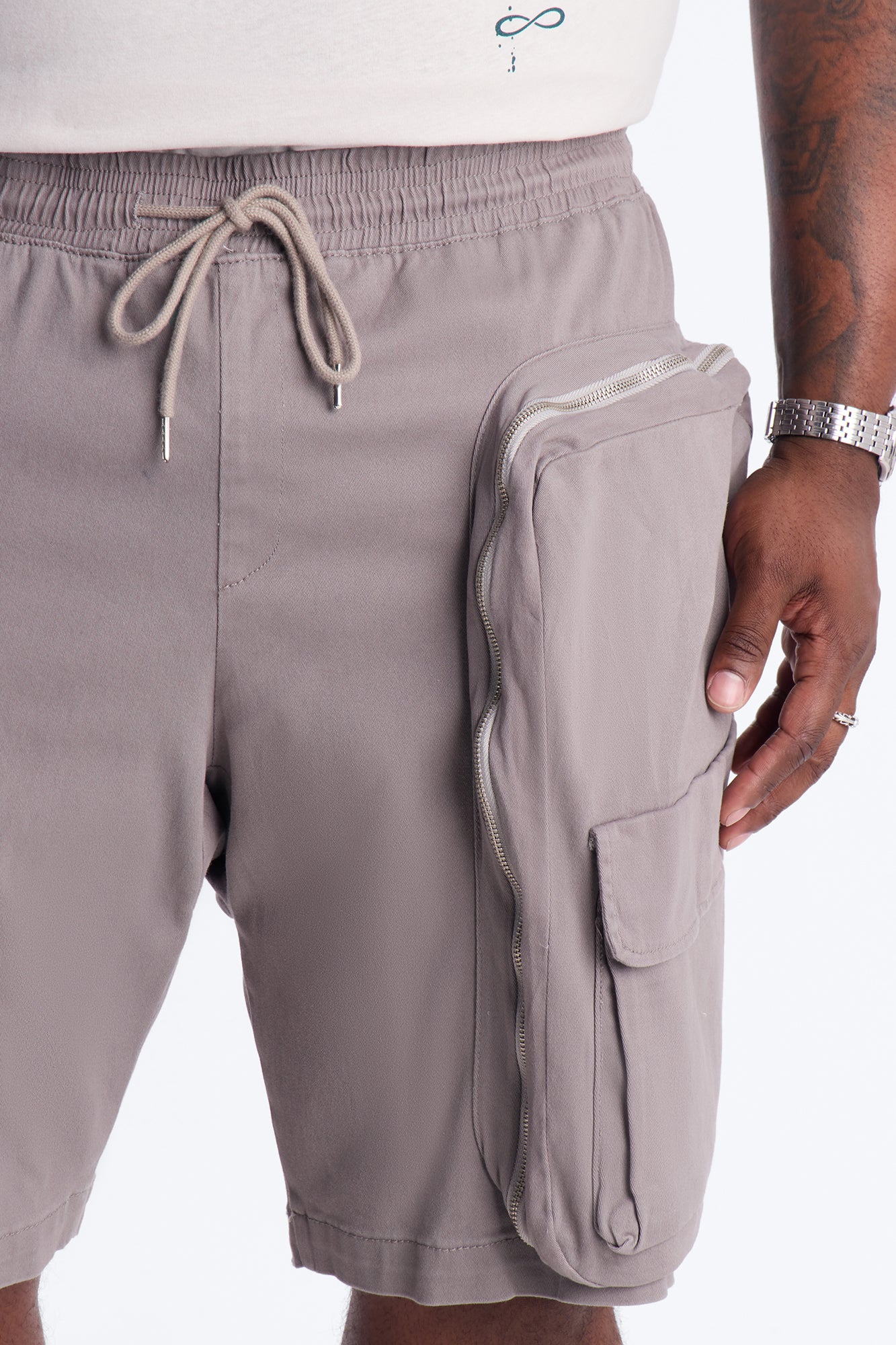 Oversized Maxed Out Utility Pocket Short - Grey