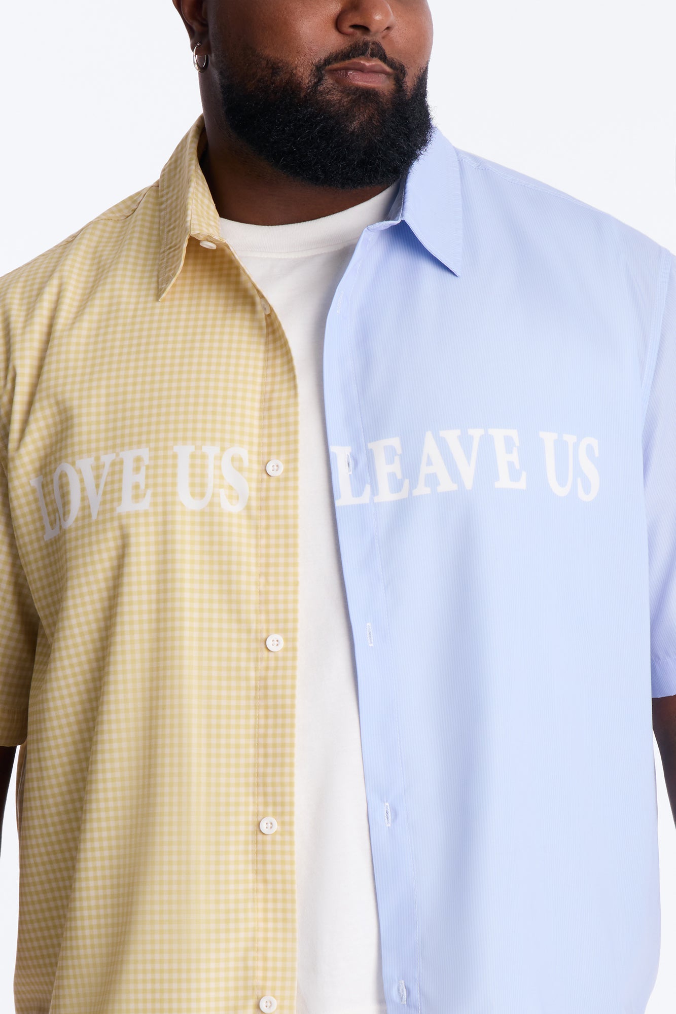Relaxed Split Button Up Shirt - Yellow