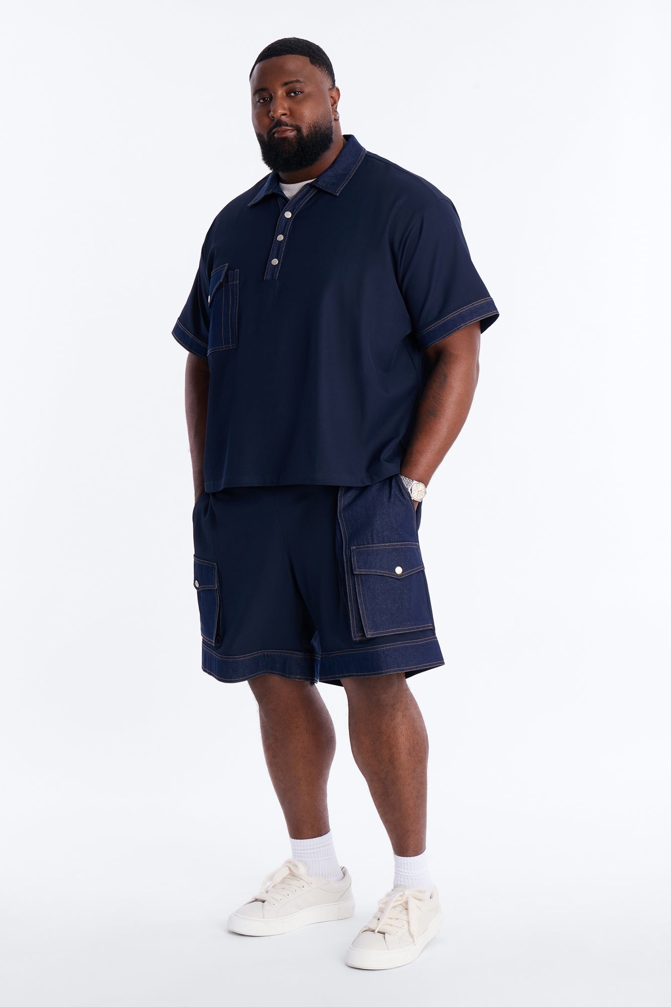 Relaxed Blueprint Cargo Short - Indigo