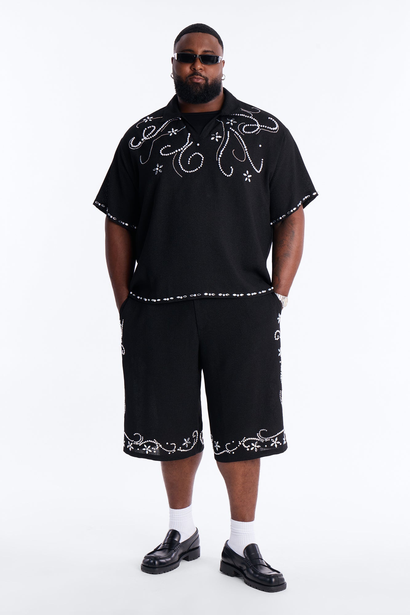 Wanderlust Pearl Journey Johnny Collar Polo - Black