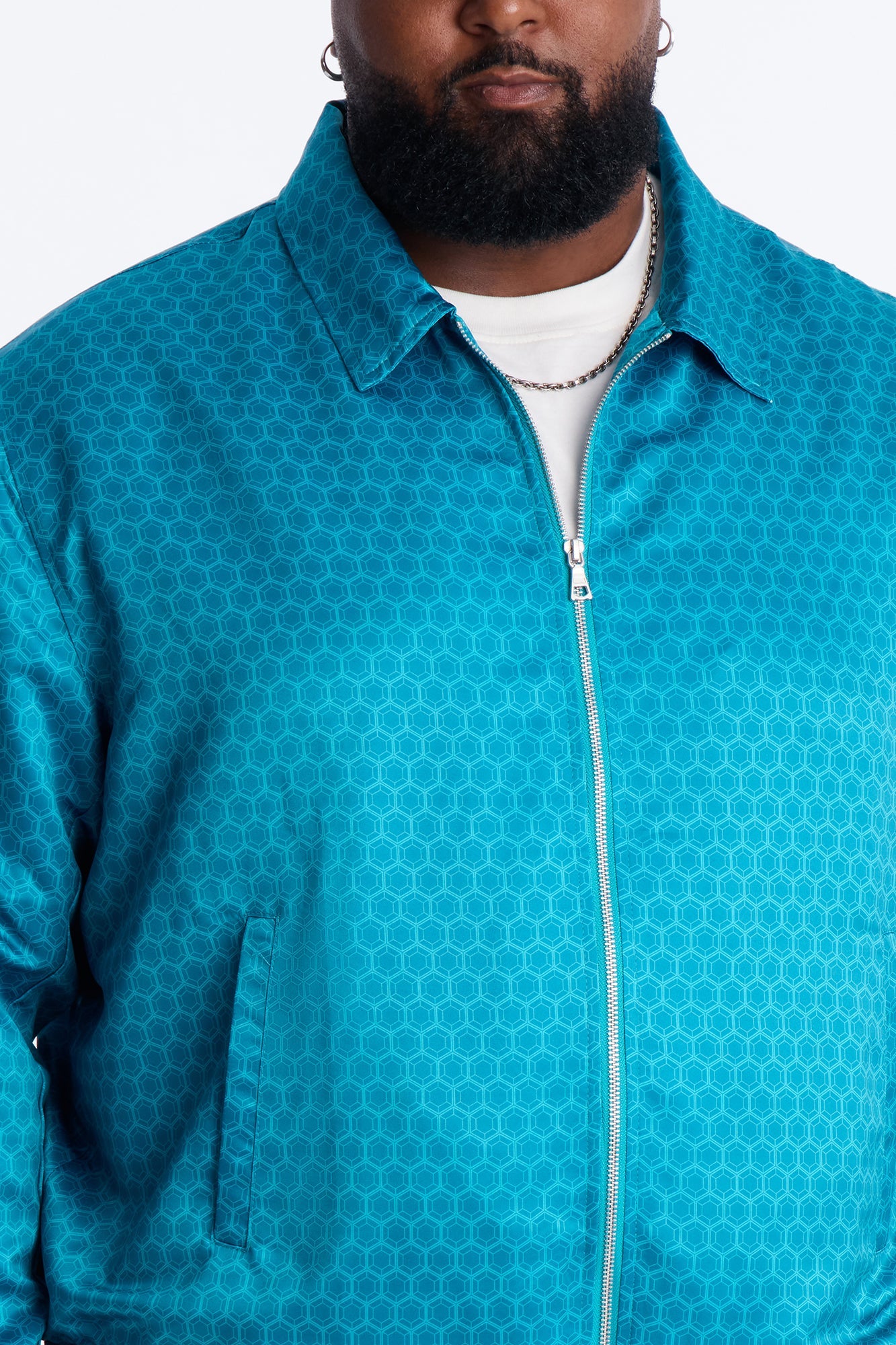 St. Tropez Motif Rope Applique Bomber Jacket - Blue