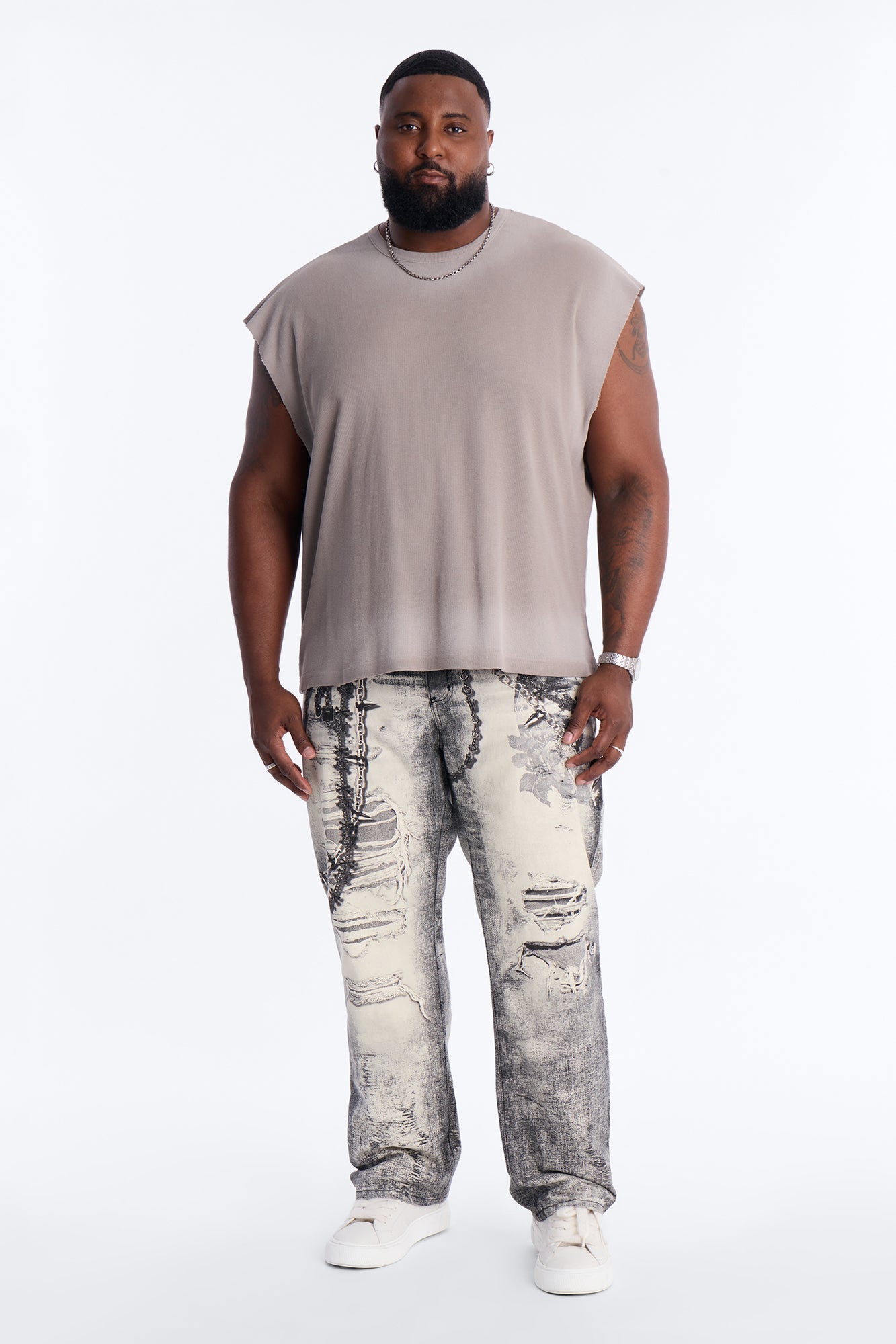 Relaxed Washed Muscle Tank - Stone