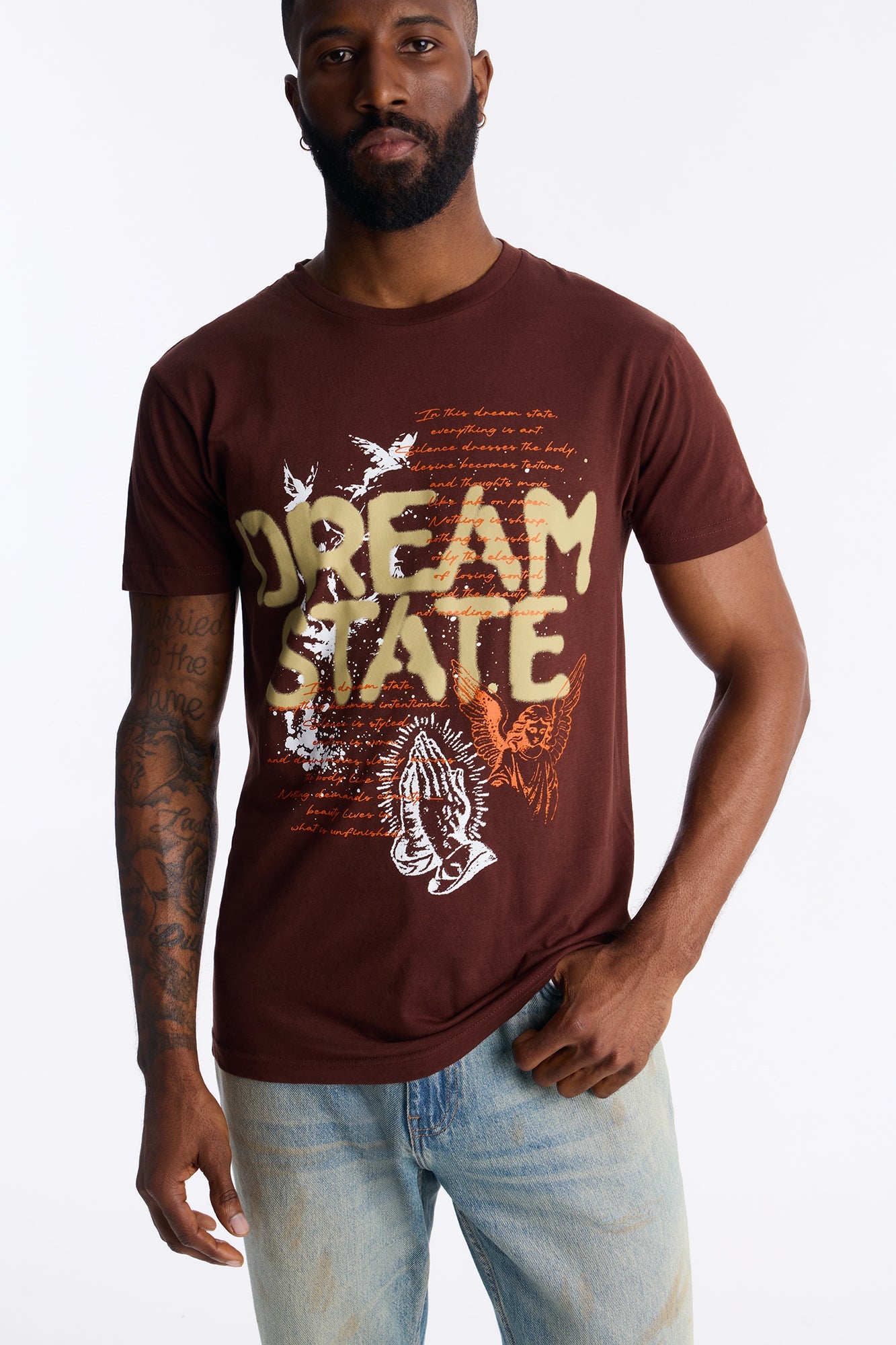 Dream State Of Mind Short Sleeve Tee - Brown