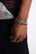 Midnight Iron Faith Bracelet Set - Silver