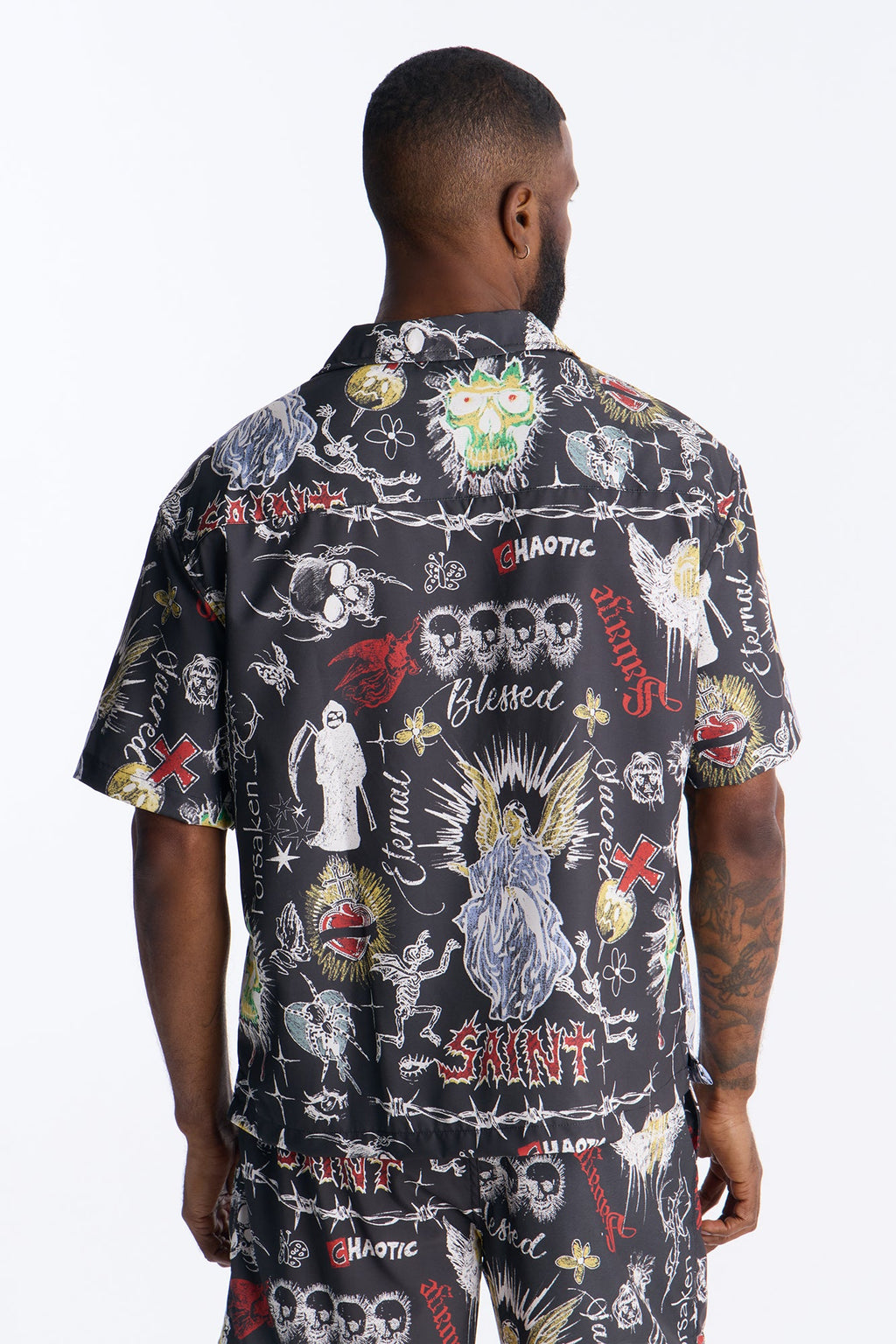 Graffiti Parlor All Over Printed Button Up Shirt - Multi Color