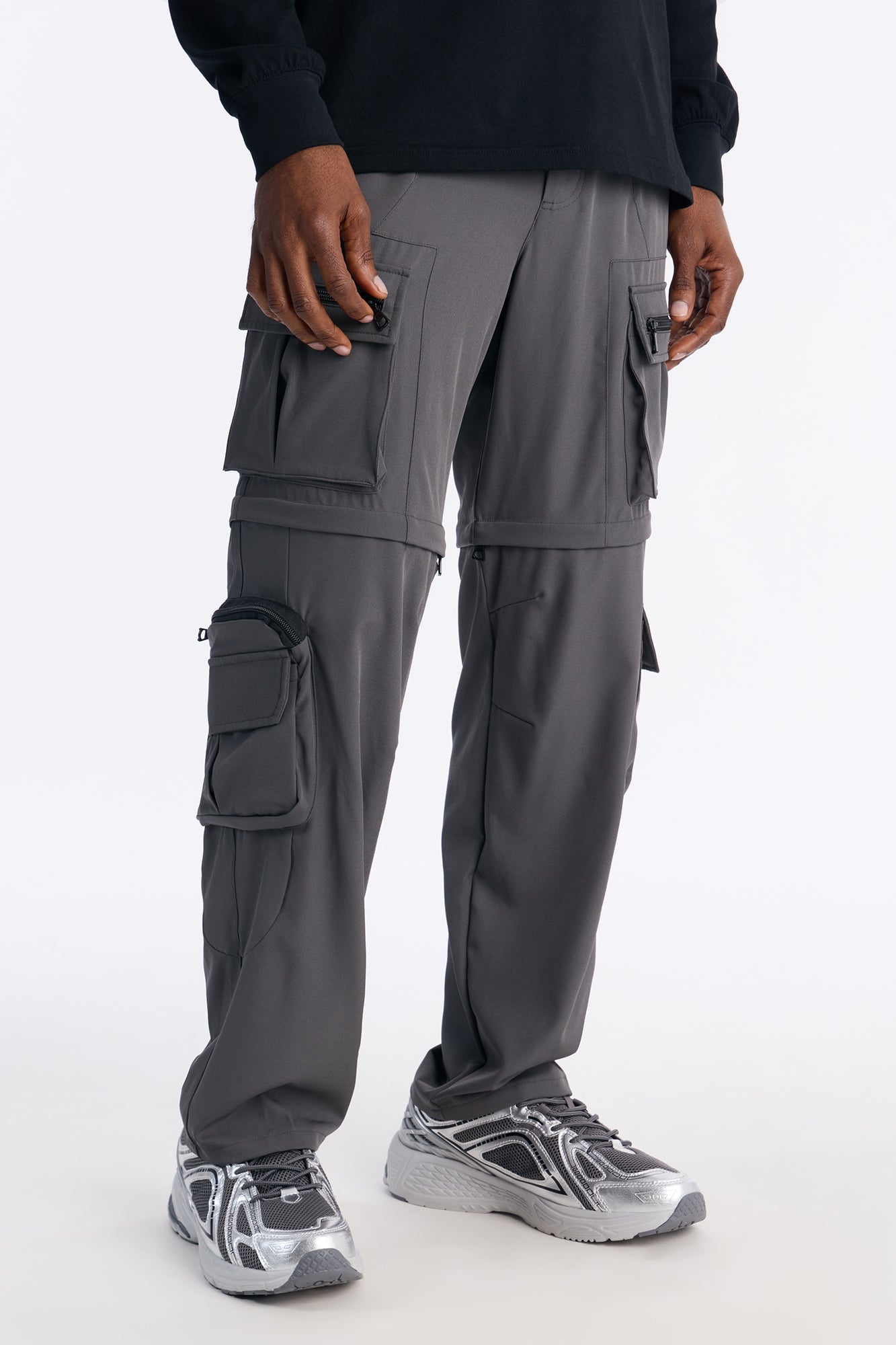 Straight Convertible Turning Point Utility Cargo Pant - Grey