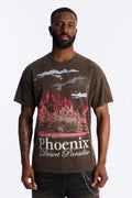 Phoenix Desert Paradise Oversized Short Sleeve Tee - Chocolate