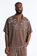 Wanderlust Pearl Journey Johnny Collar Polo - Brown