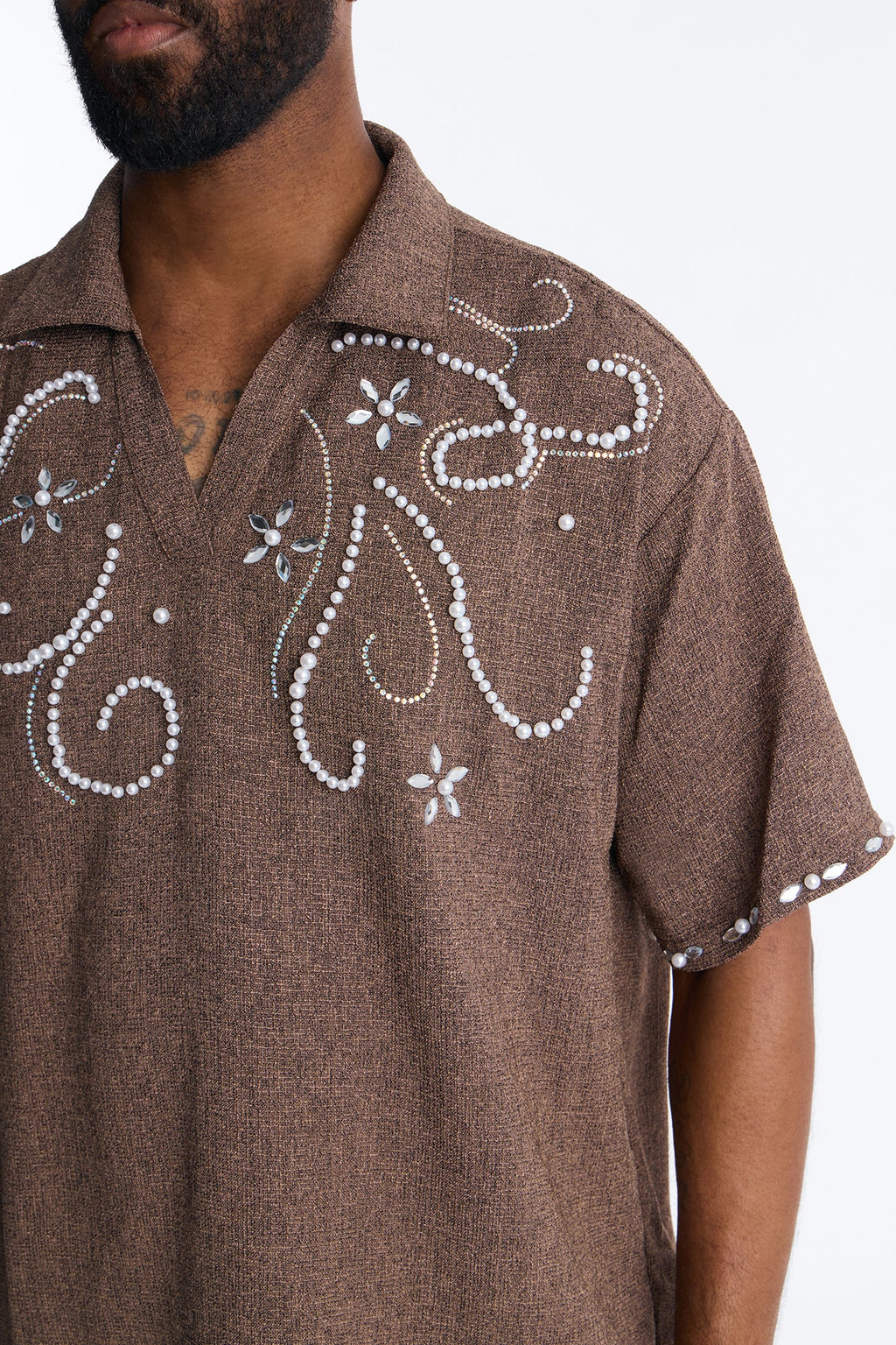 Wanderlust Pearl Journey Johnny Collar Polo - Brown
