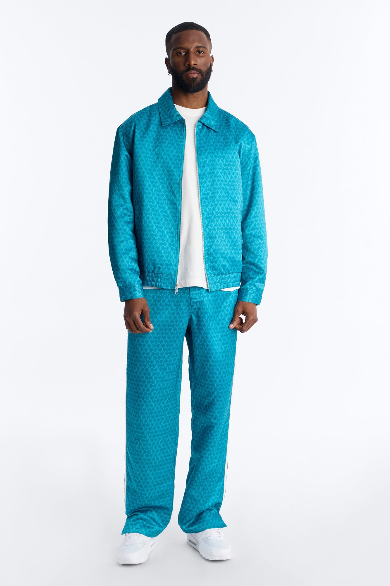 St. Tropez Motif Rope Applique Bomber Jacket - Blue