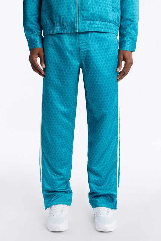 Straight St. Tropez Motif Roped Applique Pant - Blue