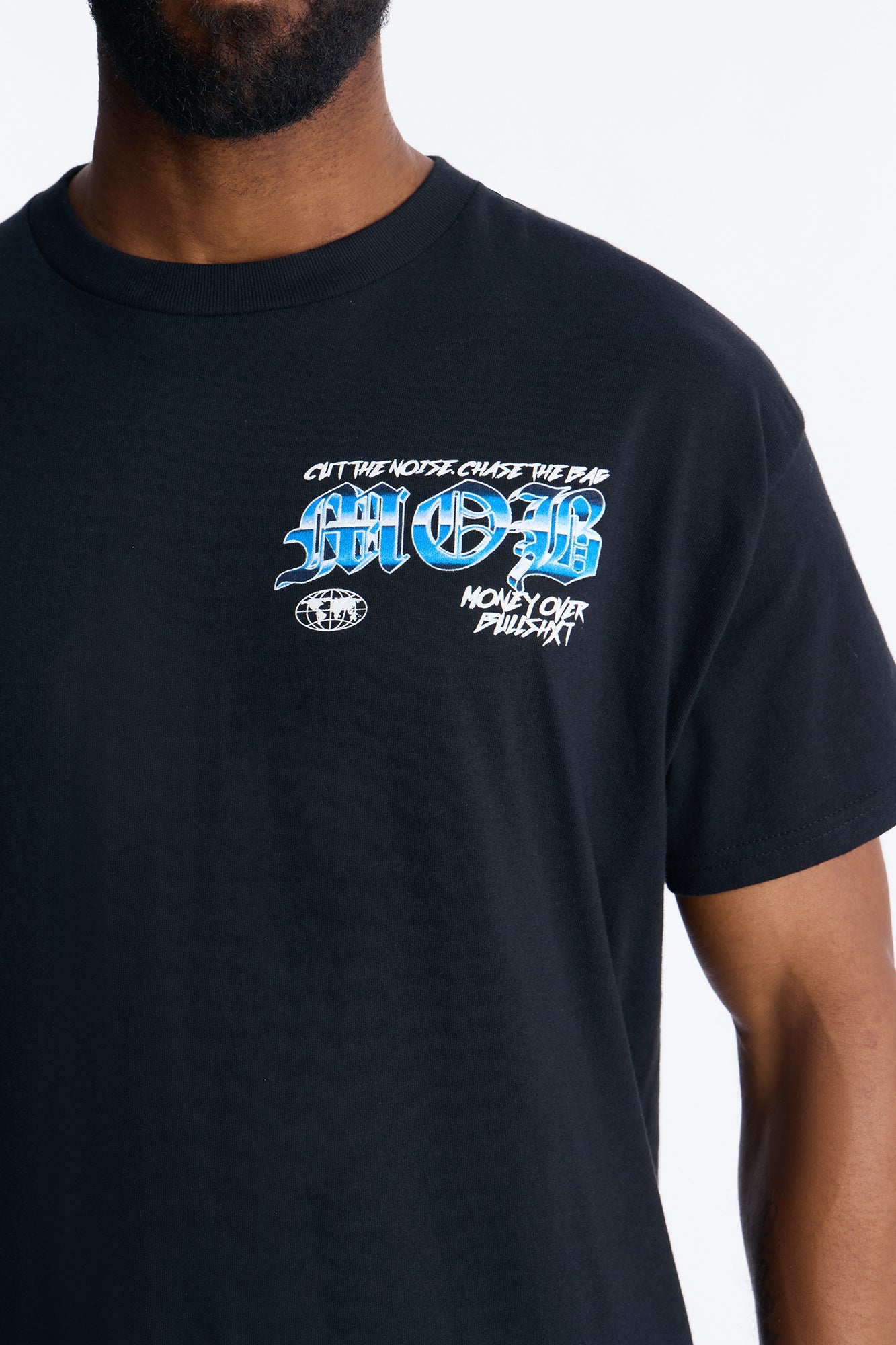 Cut The Noise Oversized Short Sleeve Tee - Black