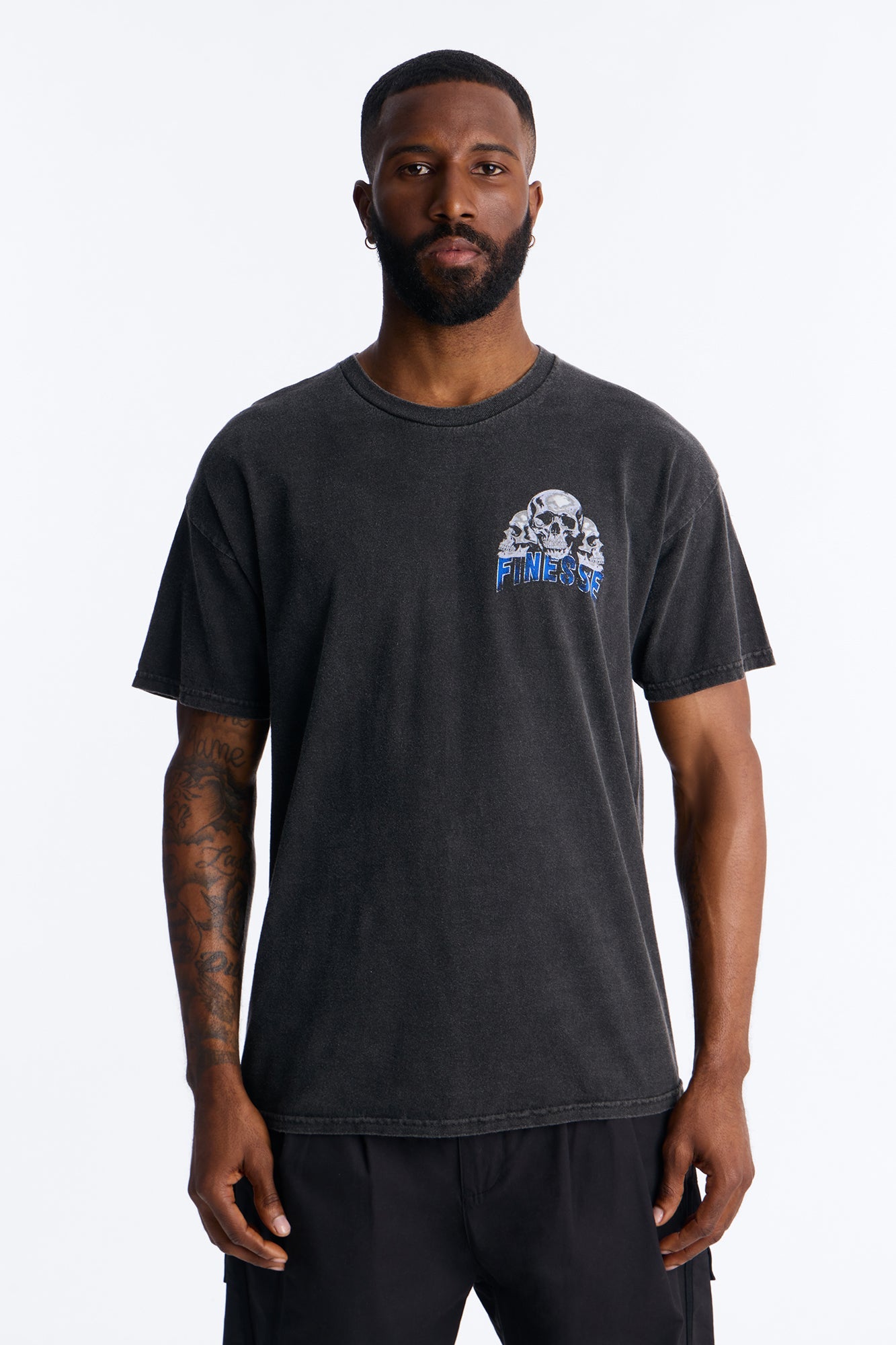 Black Panther Finesse Vintage Oversized Short Sleeve Tee - Black Wash
