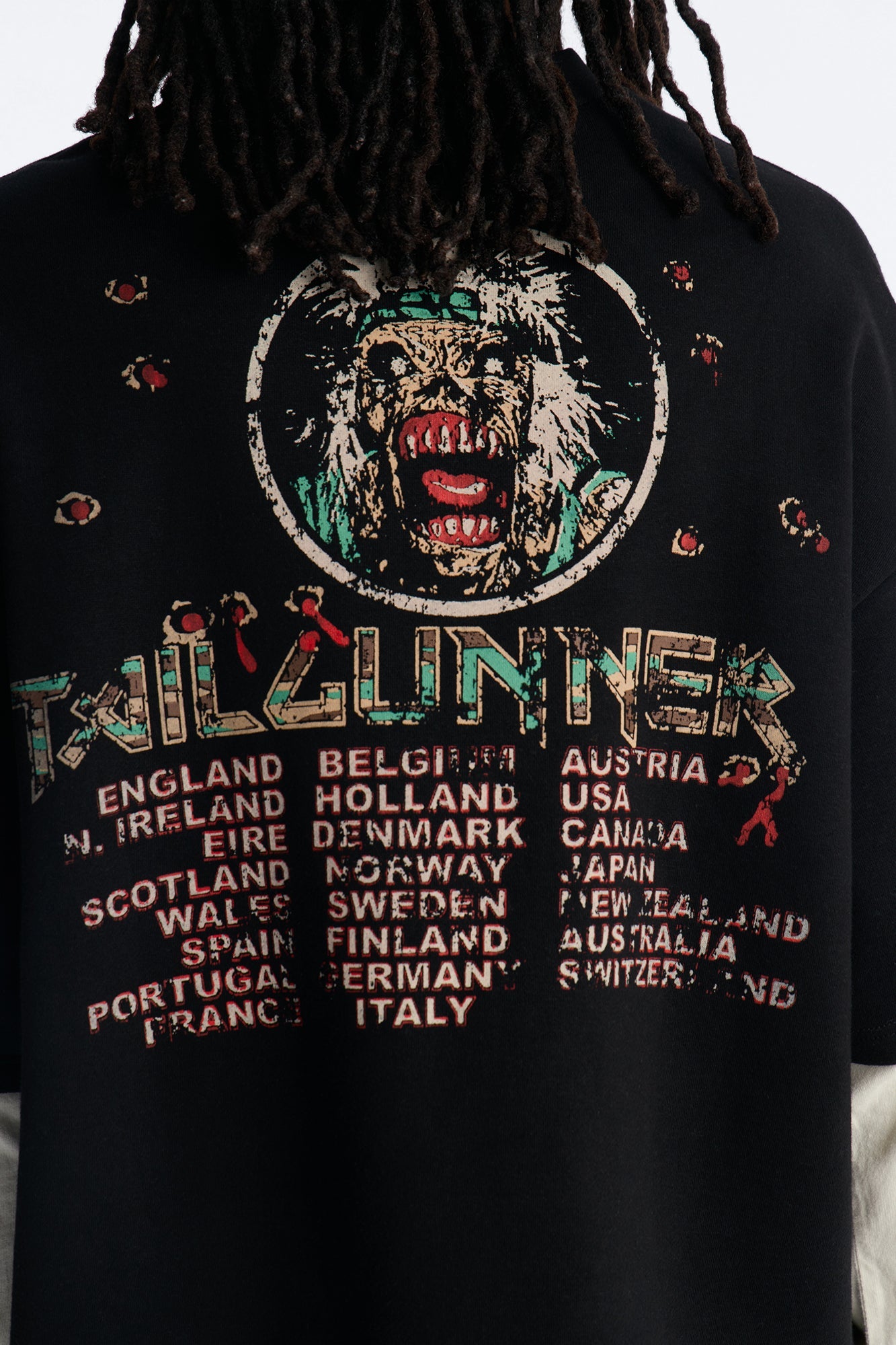 Iron Maiden Tailgunner Oversized Fleece Twofer - Black Wash