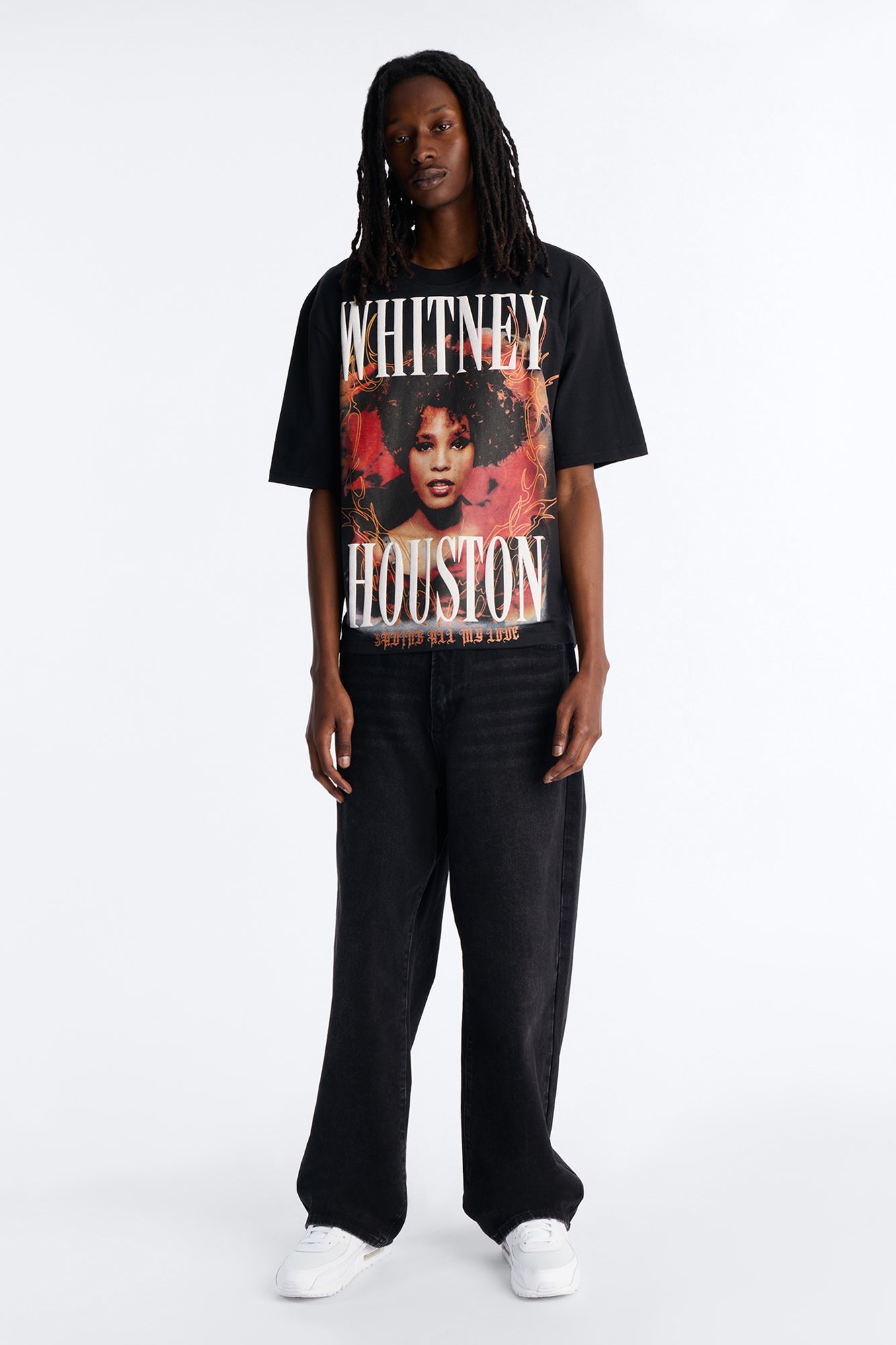 Whitney Houston Saving All My Love Short Sleeve Tee - Black