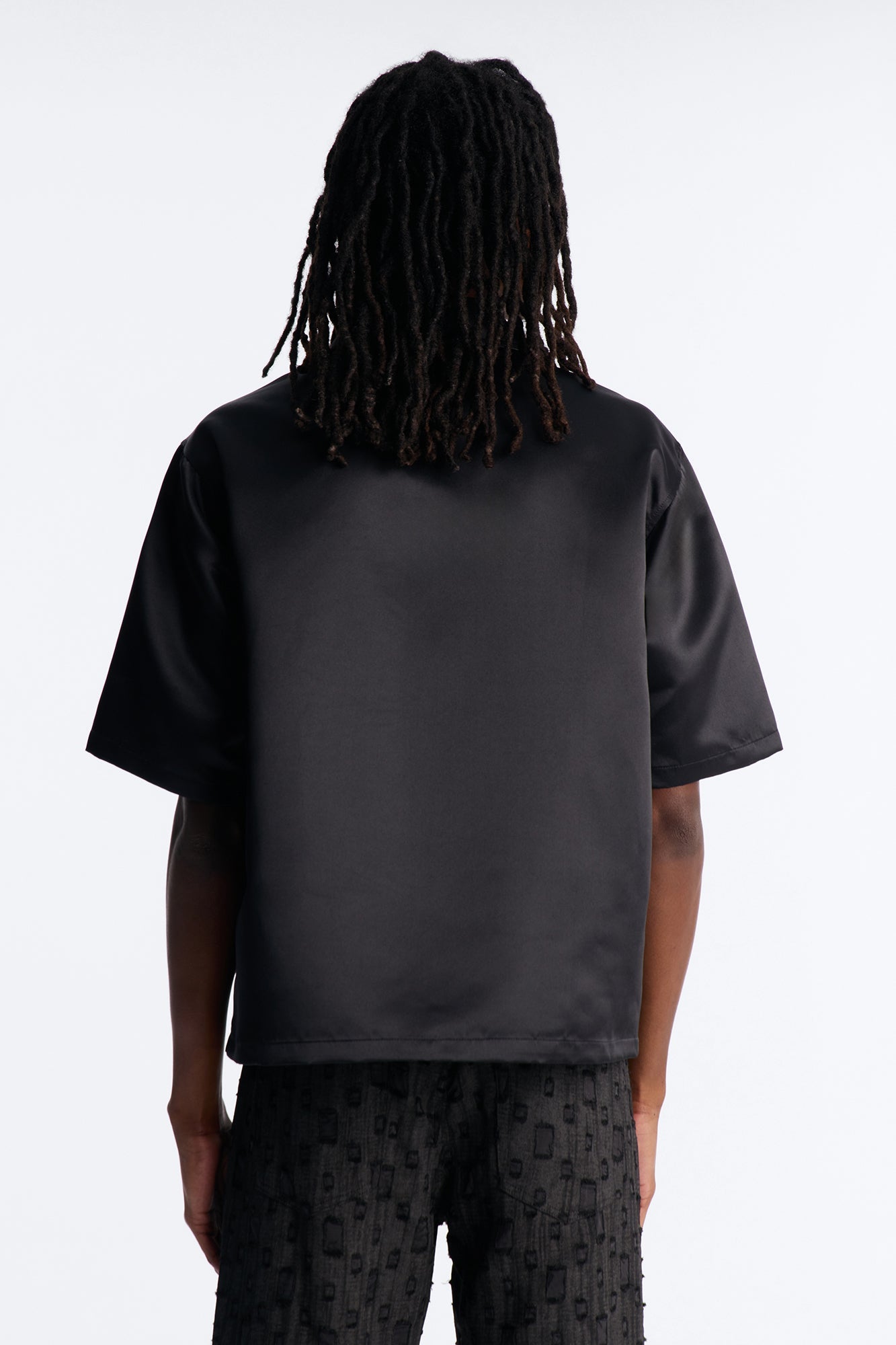 Boxy Tribeca Gloss Utility Shirt - Black
