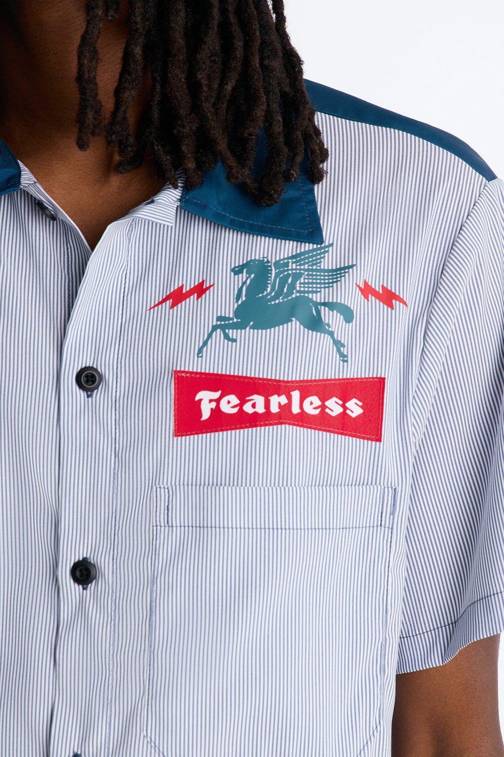 Local Dealer Striped Button Up Shirt - White