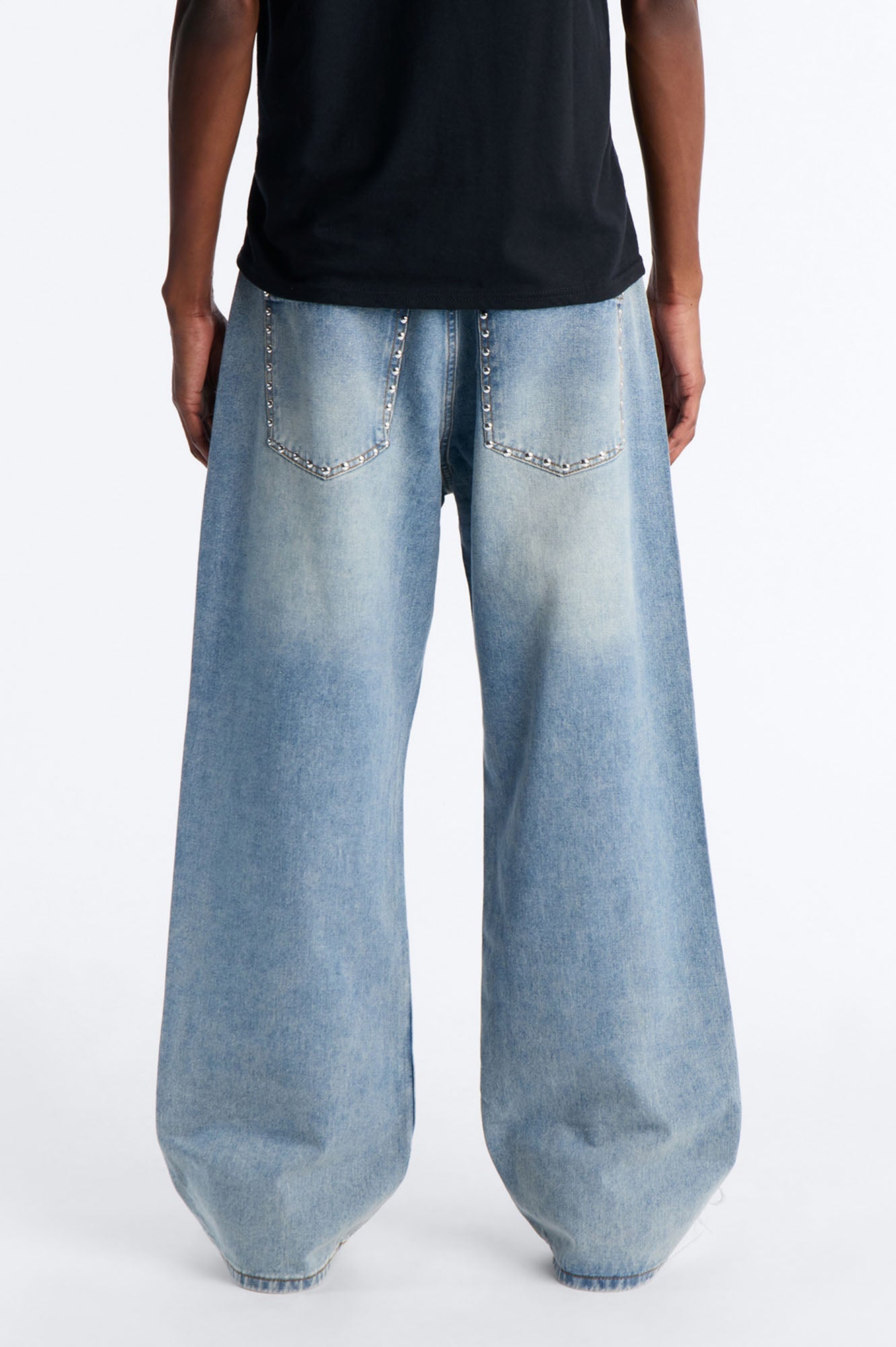 Baggy Studded Mayhem Jean - Light Wash