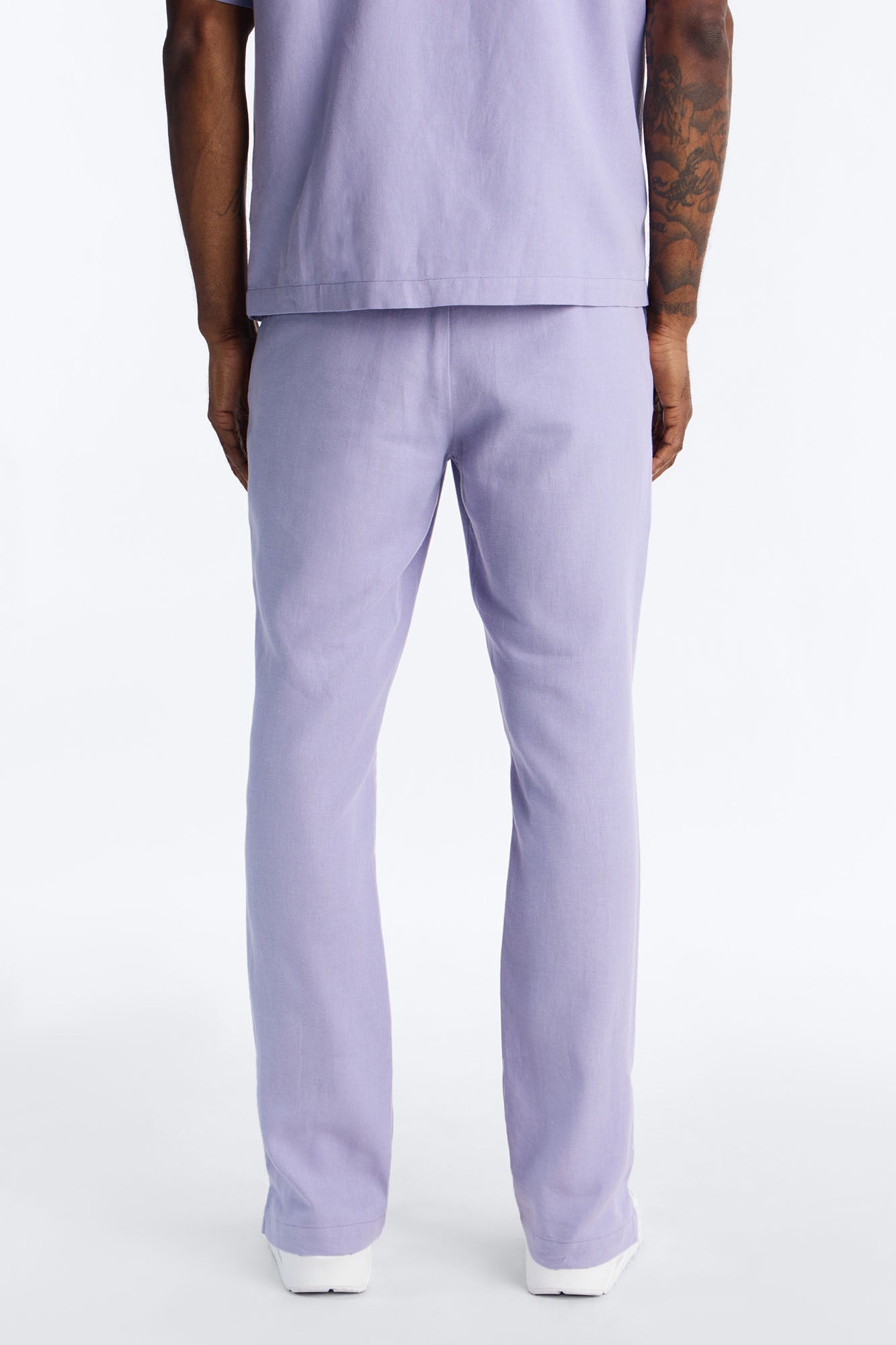 Bahamas Linen Slim Pull On Pants - Lavender