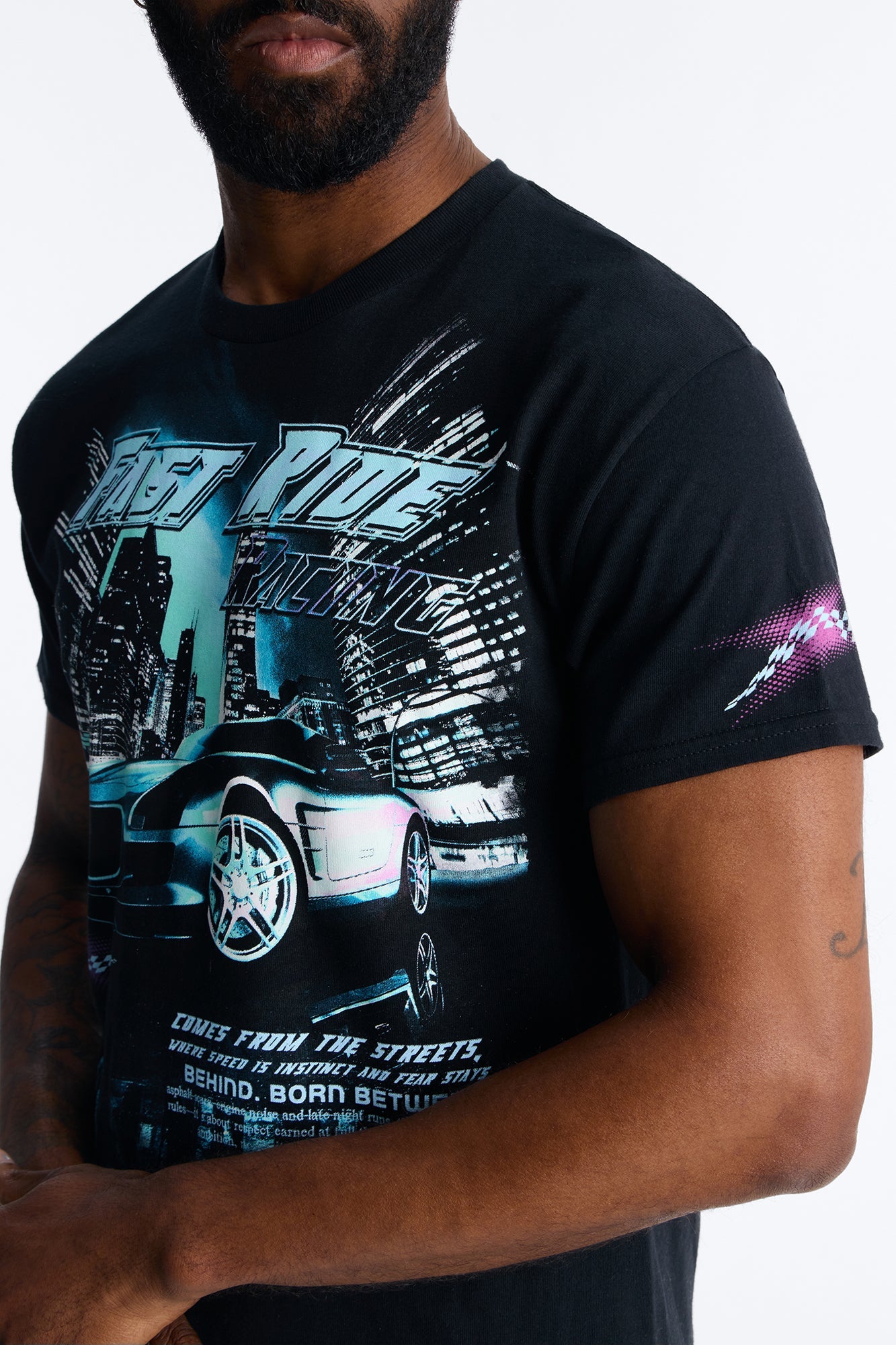 Fast Ride Racing Short Sleeve Tee - Black