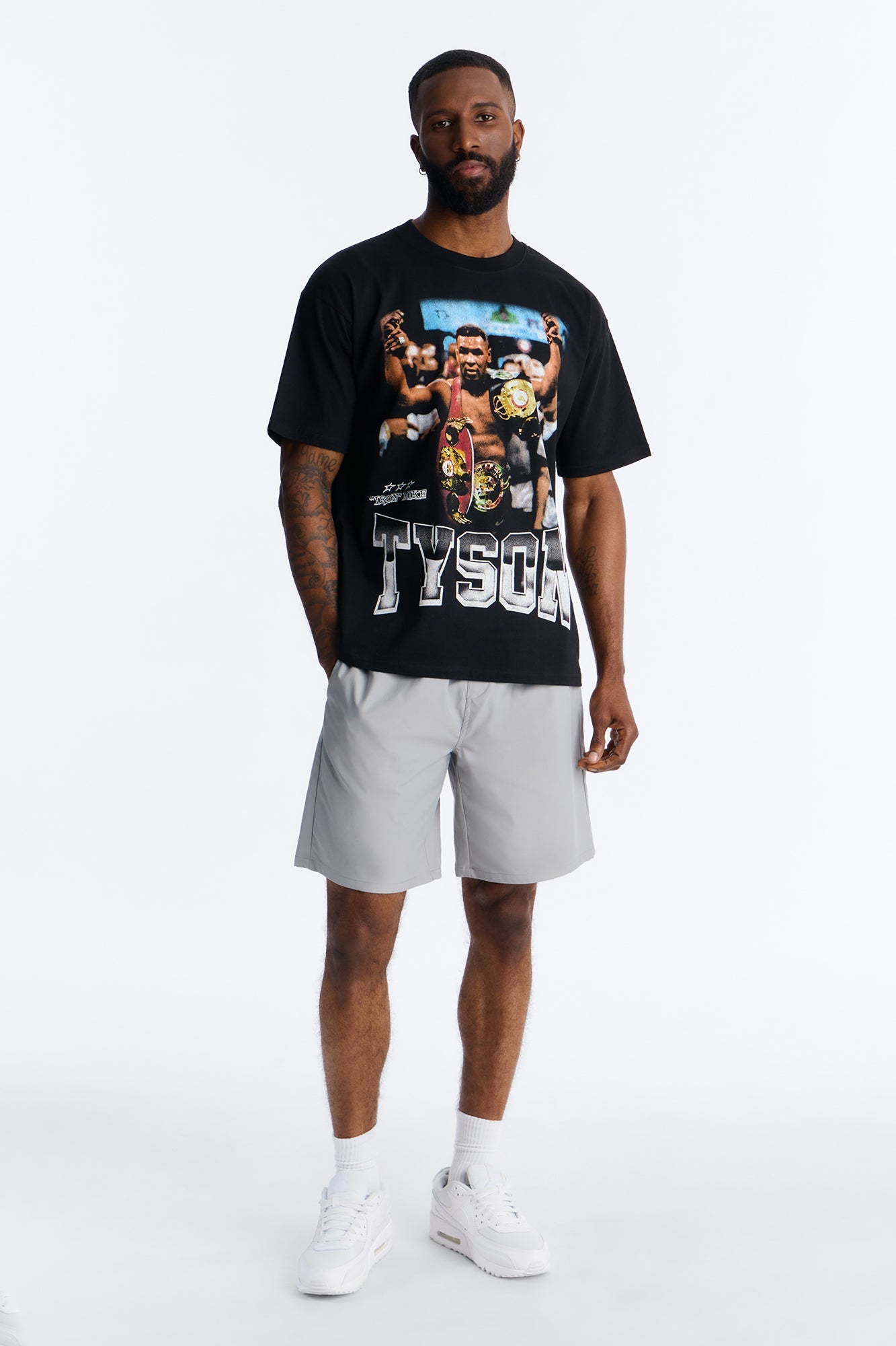 Mike Tyson Knockout Tour Heavy Weight Oversized Short Sleeve Tee - Black