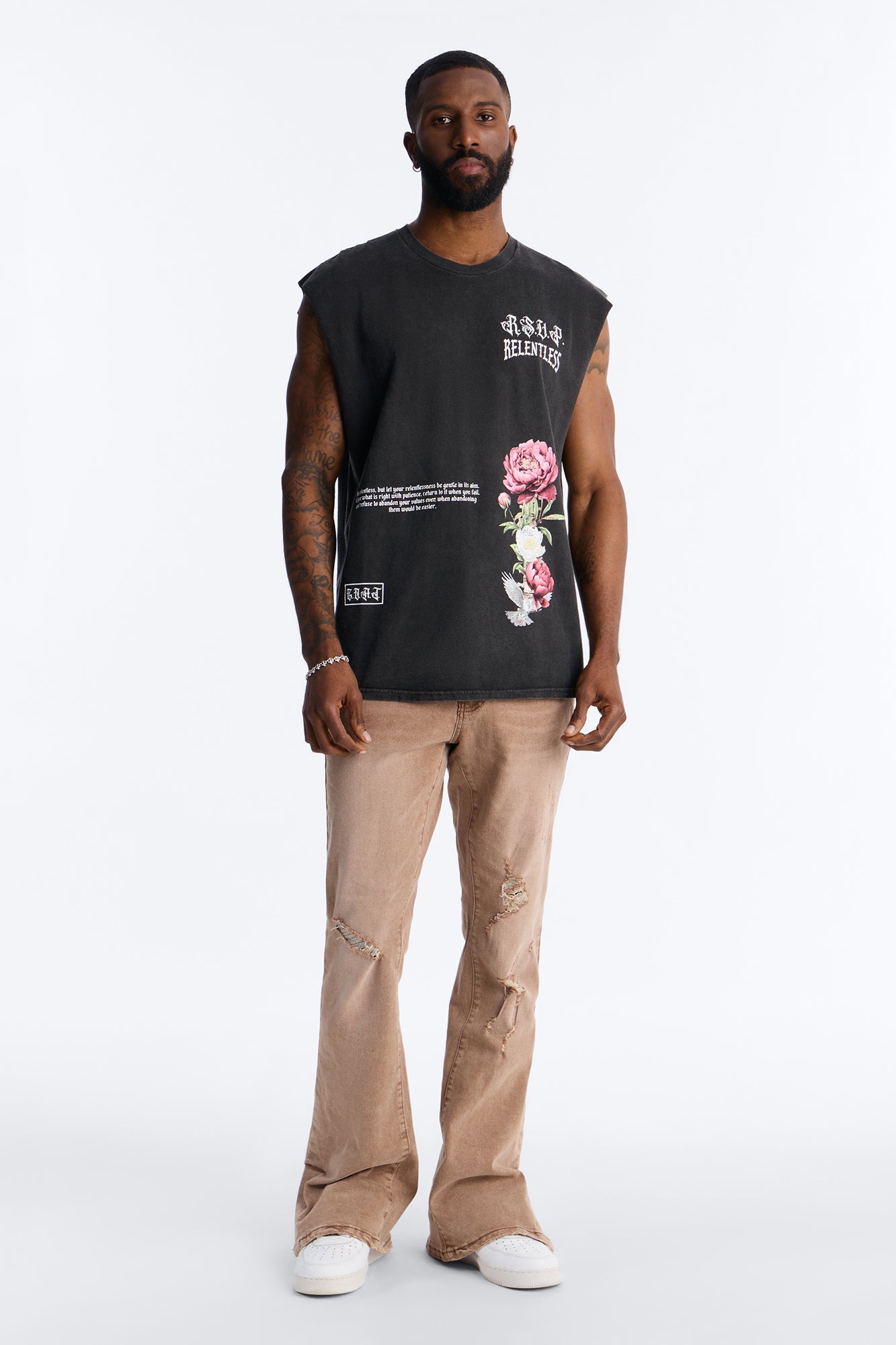 RSVP Relentless Vintage Muscle Tee - Black Wash