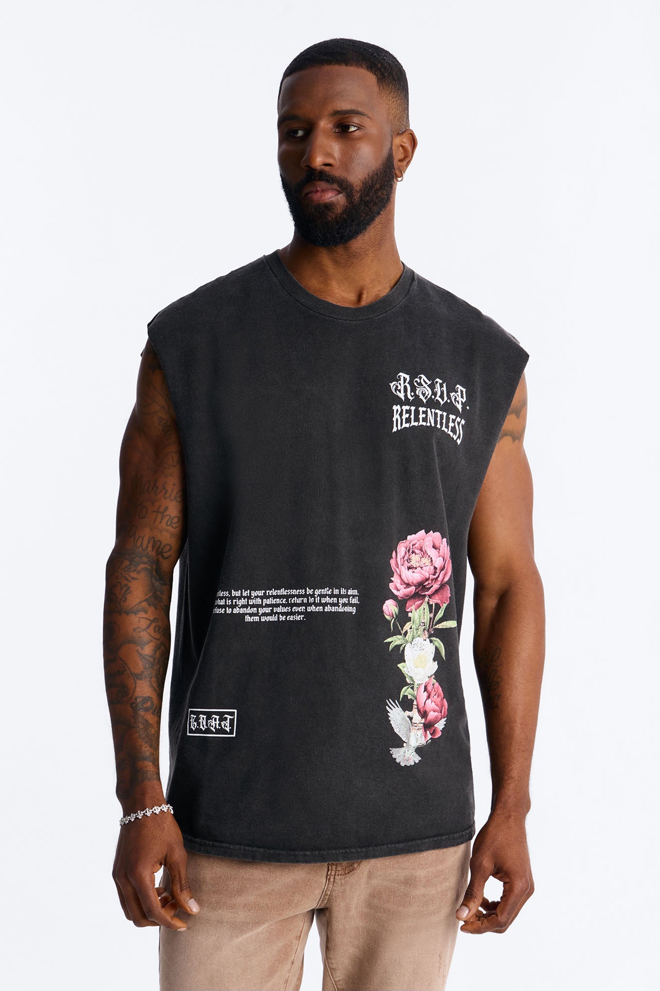 RSVP Relentless Vintage Muscle Tee - Black Wash