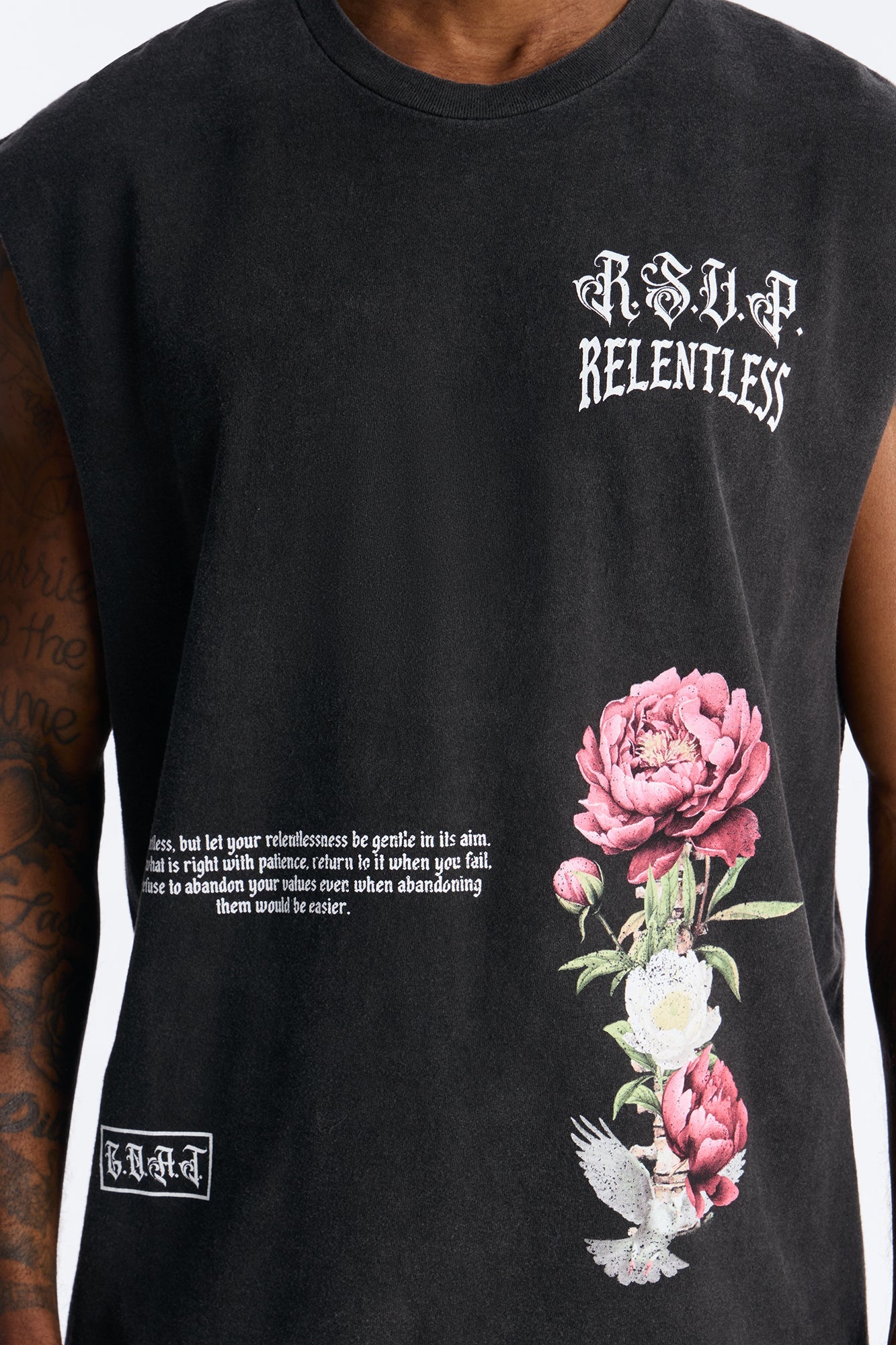 RSVP Relentless Vintage Muscle Tee - Black Wash