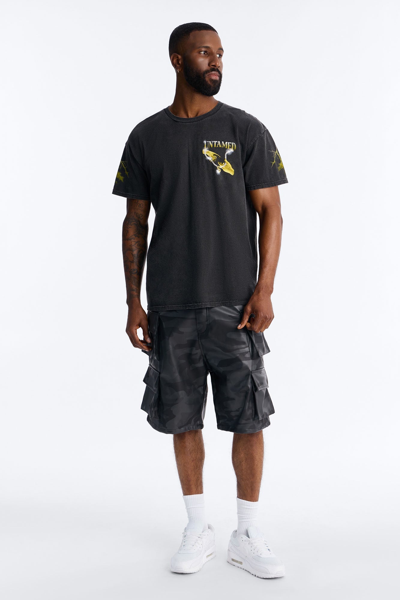 Untamed Hustle Vintage Oversized Short Sleeve Tee - Black Wash
